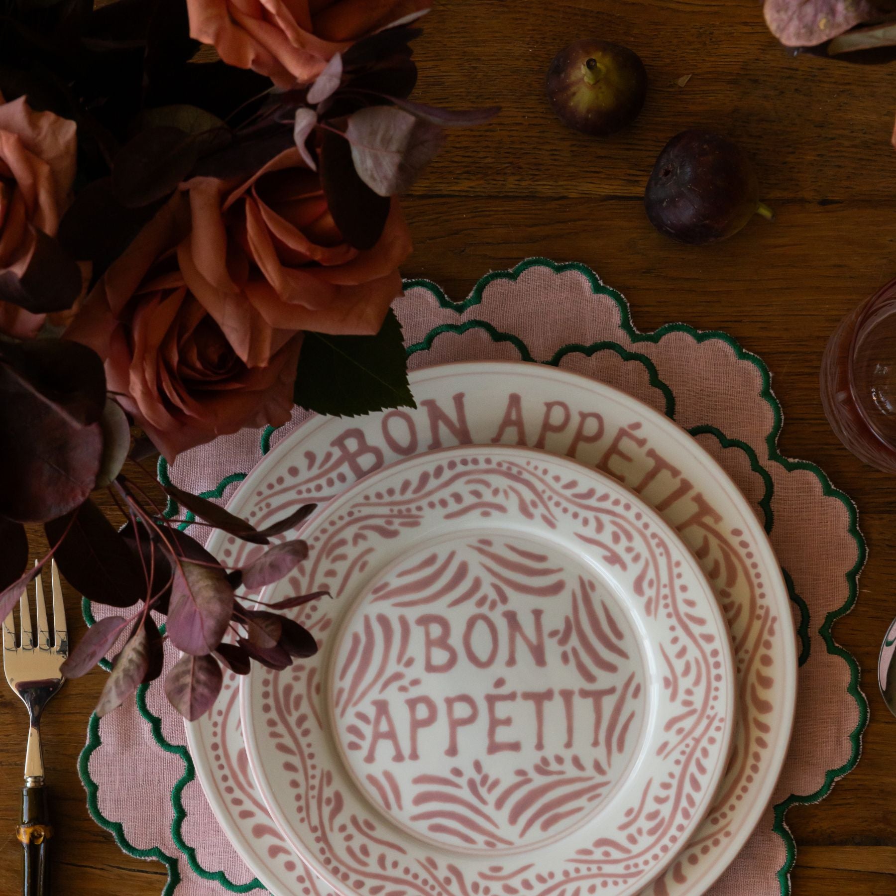 Pink Bon Appetit Dinner Plate - LUXE AND BEAU
