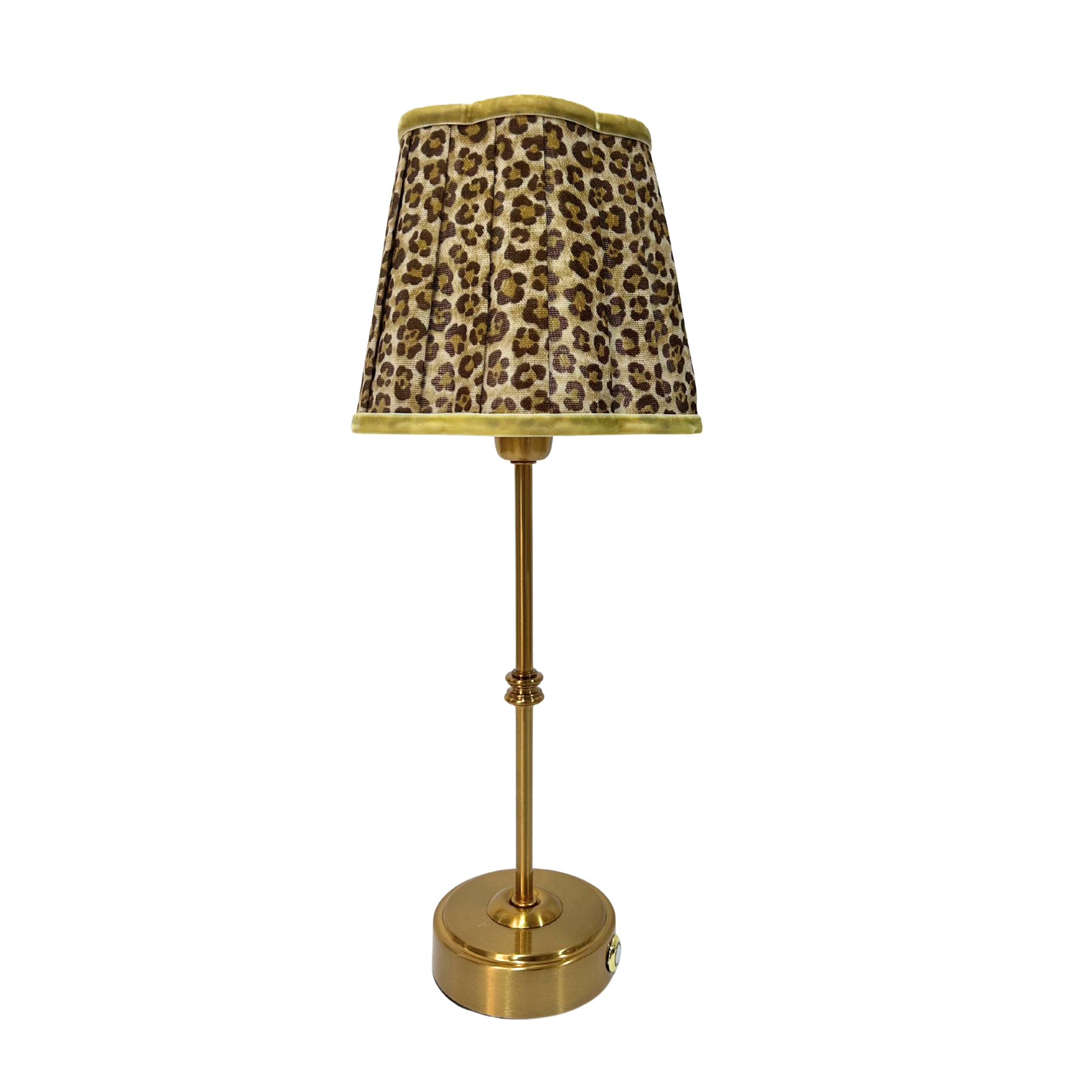 Leopard Scallop Shade & Gold Base - USB Table Lamp - LUXE AND BEAU