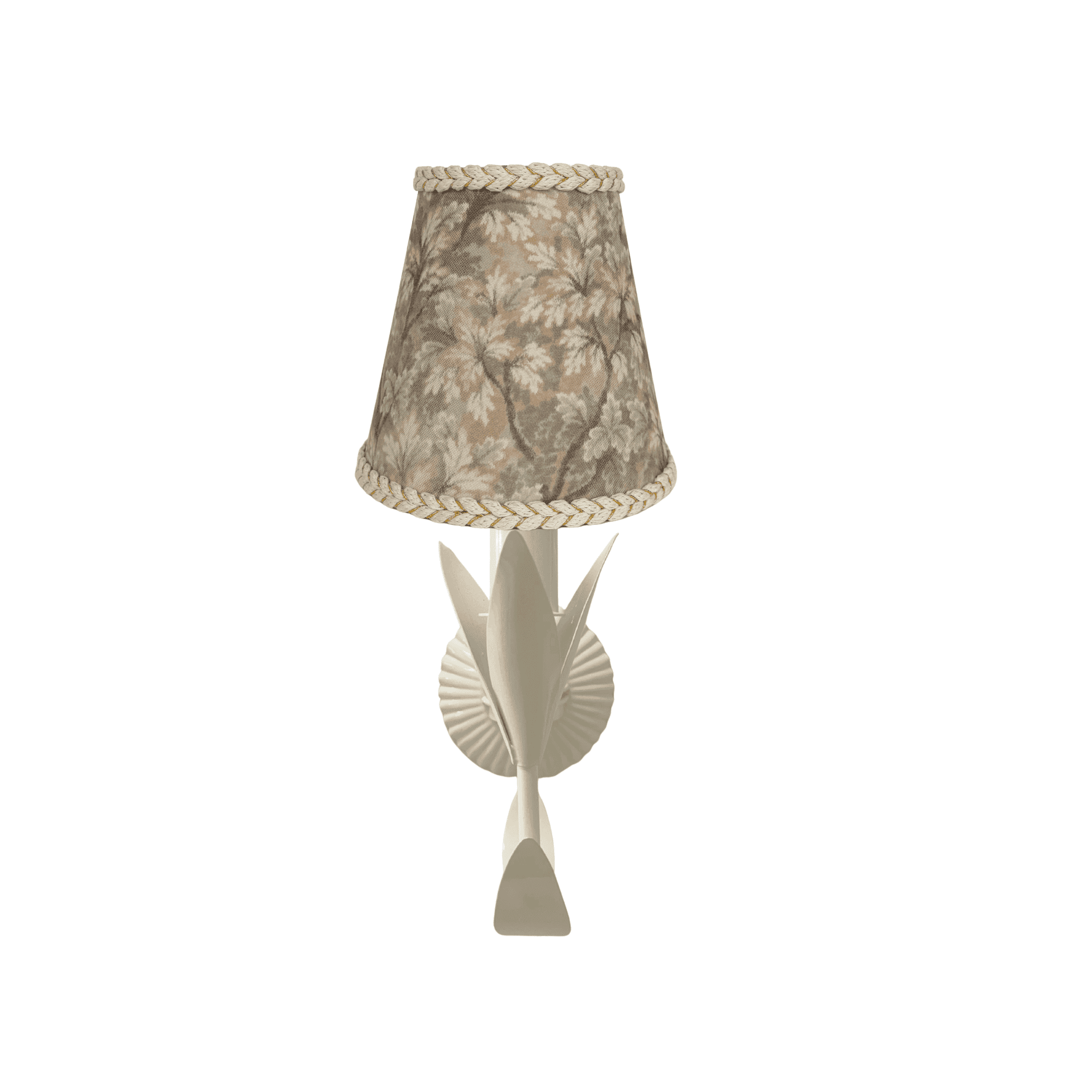 Olive Tapestry Lamp Shade and La Fleur Ivory Wall Sconce - LUXE AND BEAU