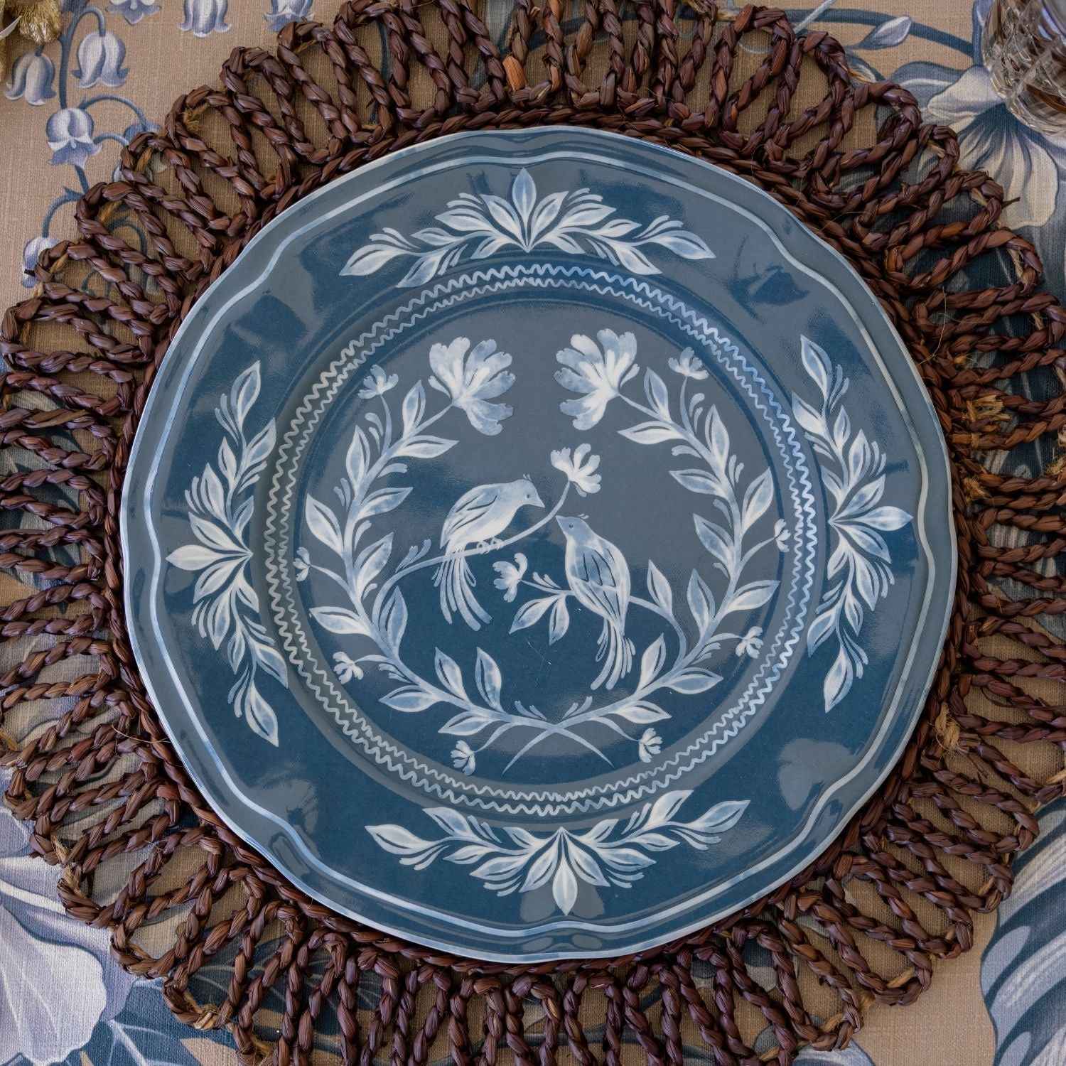 Chinoiserie Blue and White Starter Plate - LUXE AND BEAU
