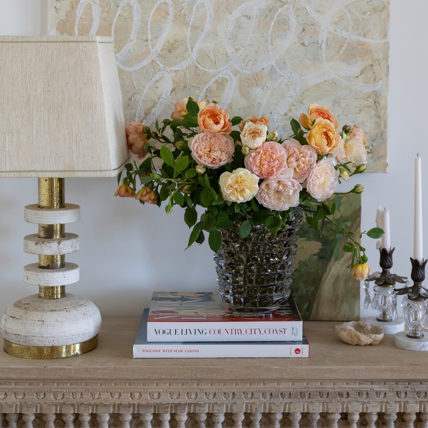 Amara Spike Glass Vase Cognac - LUXE AND BEAU