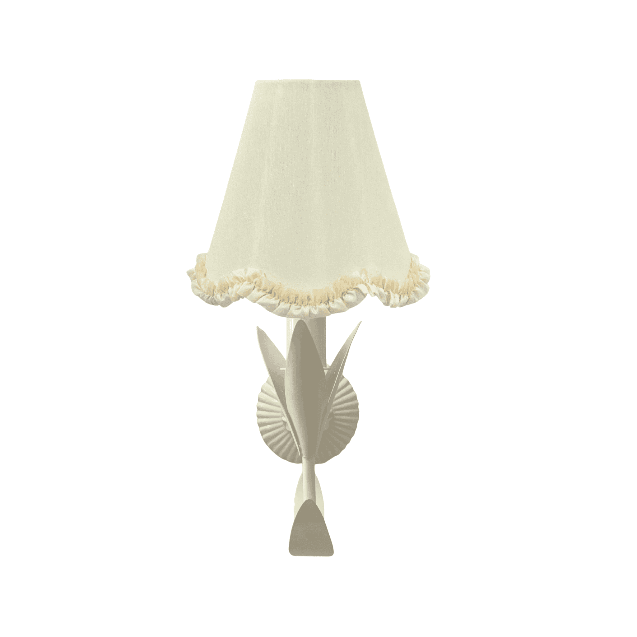 Ivory Scallop Ruffle Lamp Shade and La Fleur Ivory Wall Sconce - LUXE AND BEAU
