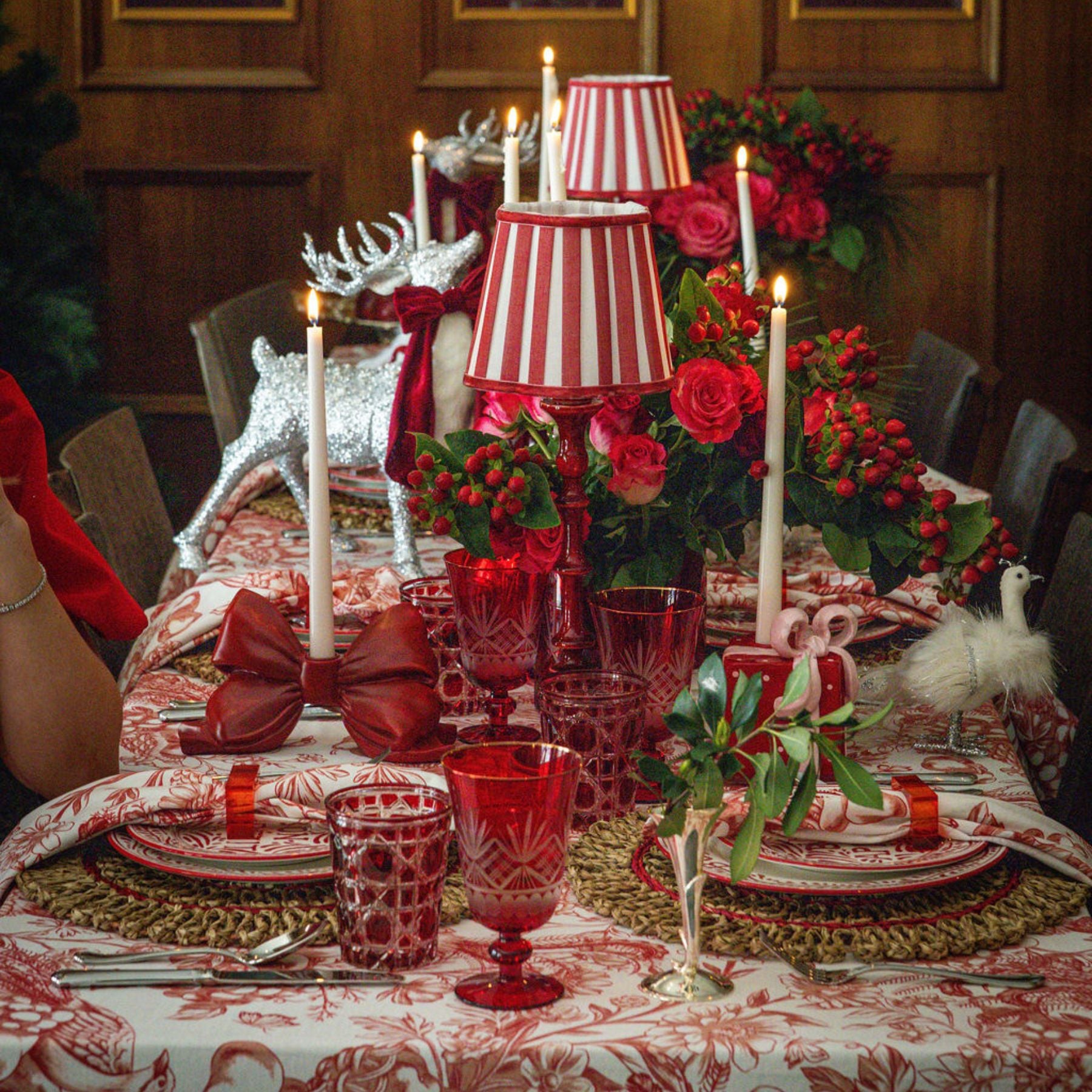 Ruby Red Cut Glass Goblet (Set of 4) - LUXE AND BEAU