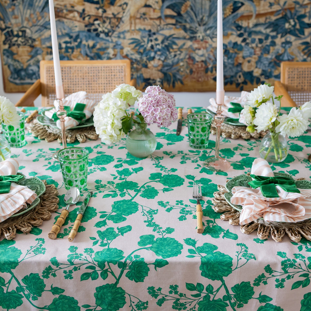 Buy Luxe Cushions & Linens - Blush & Green Camille Table Cloth - By Luxe & Beau Designs 