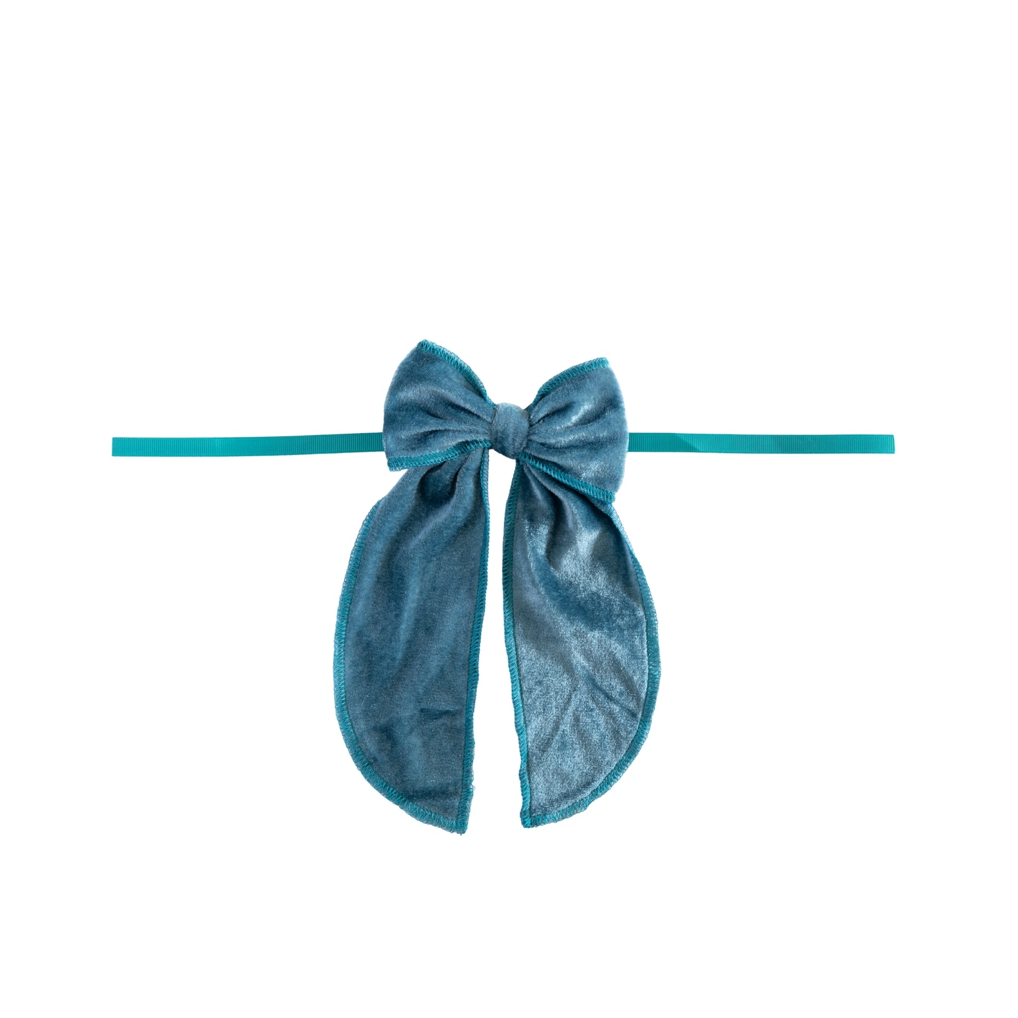 Small Ocean Blue Velvet Bow (Set of 4) - LUXE AND BEAU
