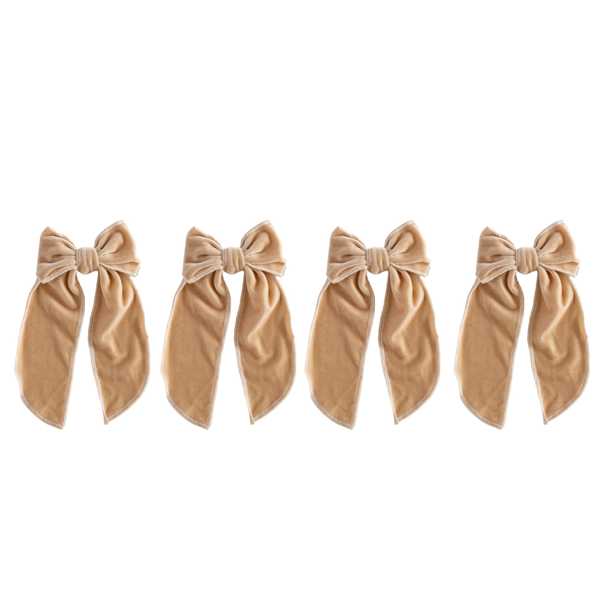 Small Champagne Velvet Bow (Set of 4) - LUXE AND BEAU