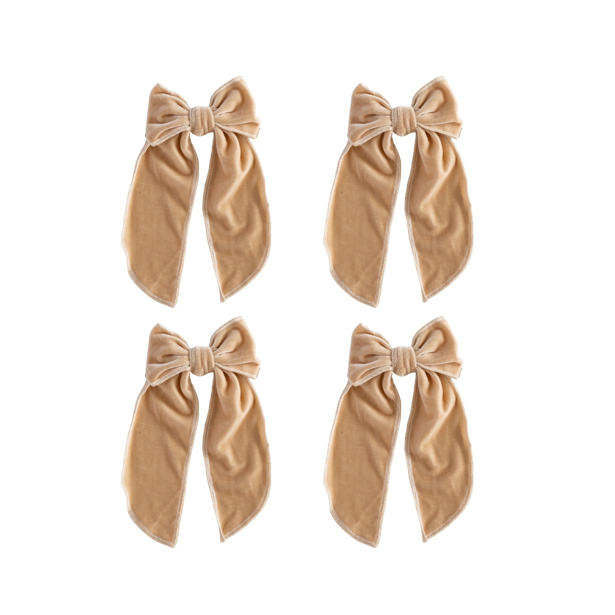 Small Champagne Velvet Bow (Set of 4) - LUXE AND BEAU