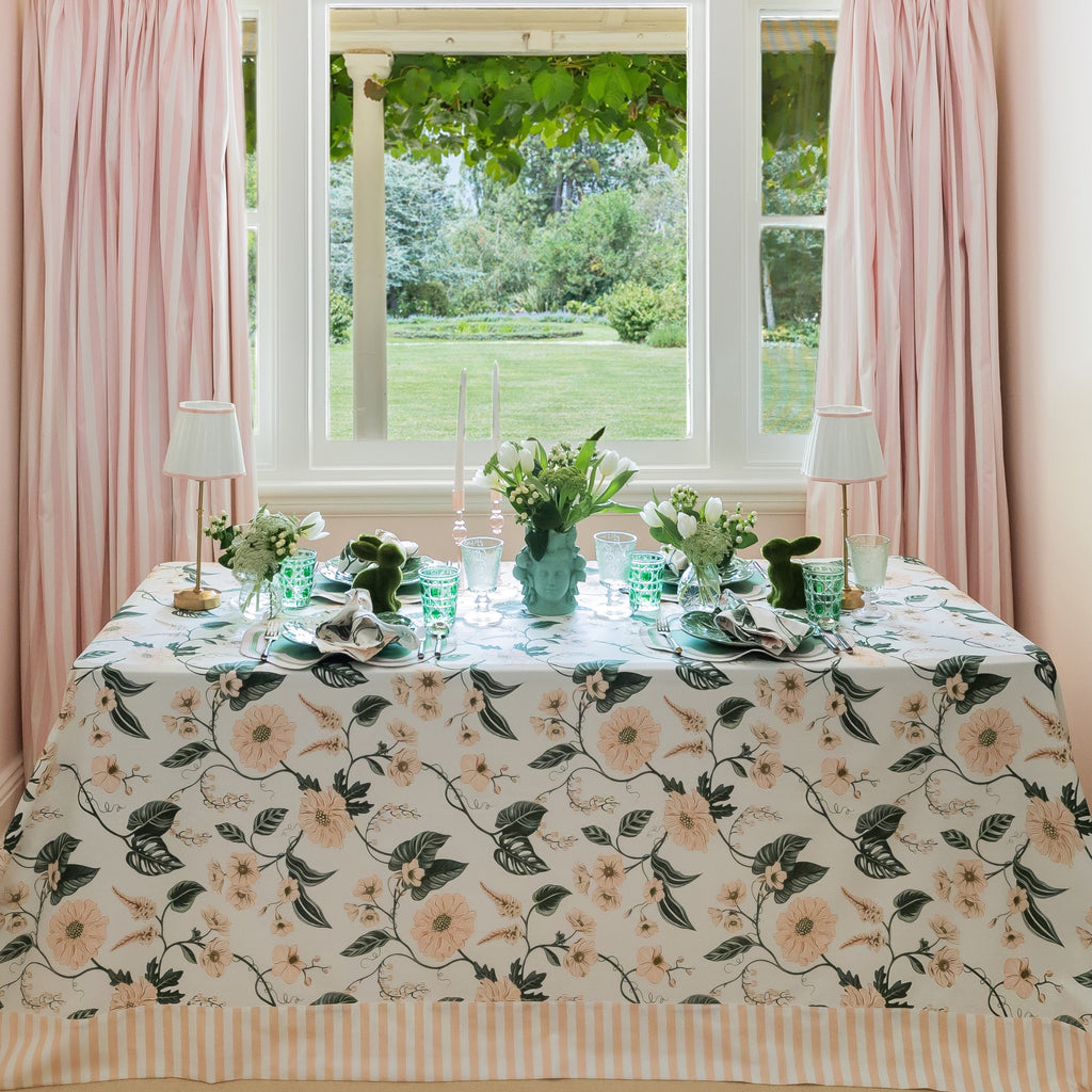 Buy Luxe Cushions & Linens - The Georgie Floral Pink Table Cloth - By Luxe & Beau Designs 