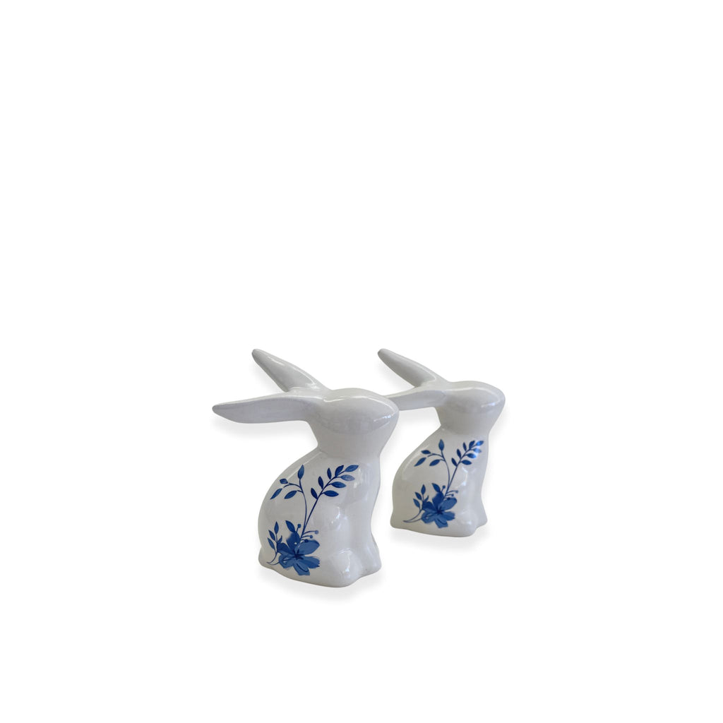 Buy Luxe Cushions & Linens - Blue and White Porcelain Bunnies (Set of 2) - By Luxe & Beau Designs 