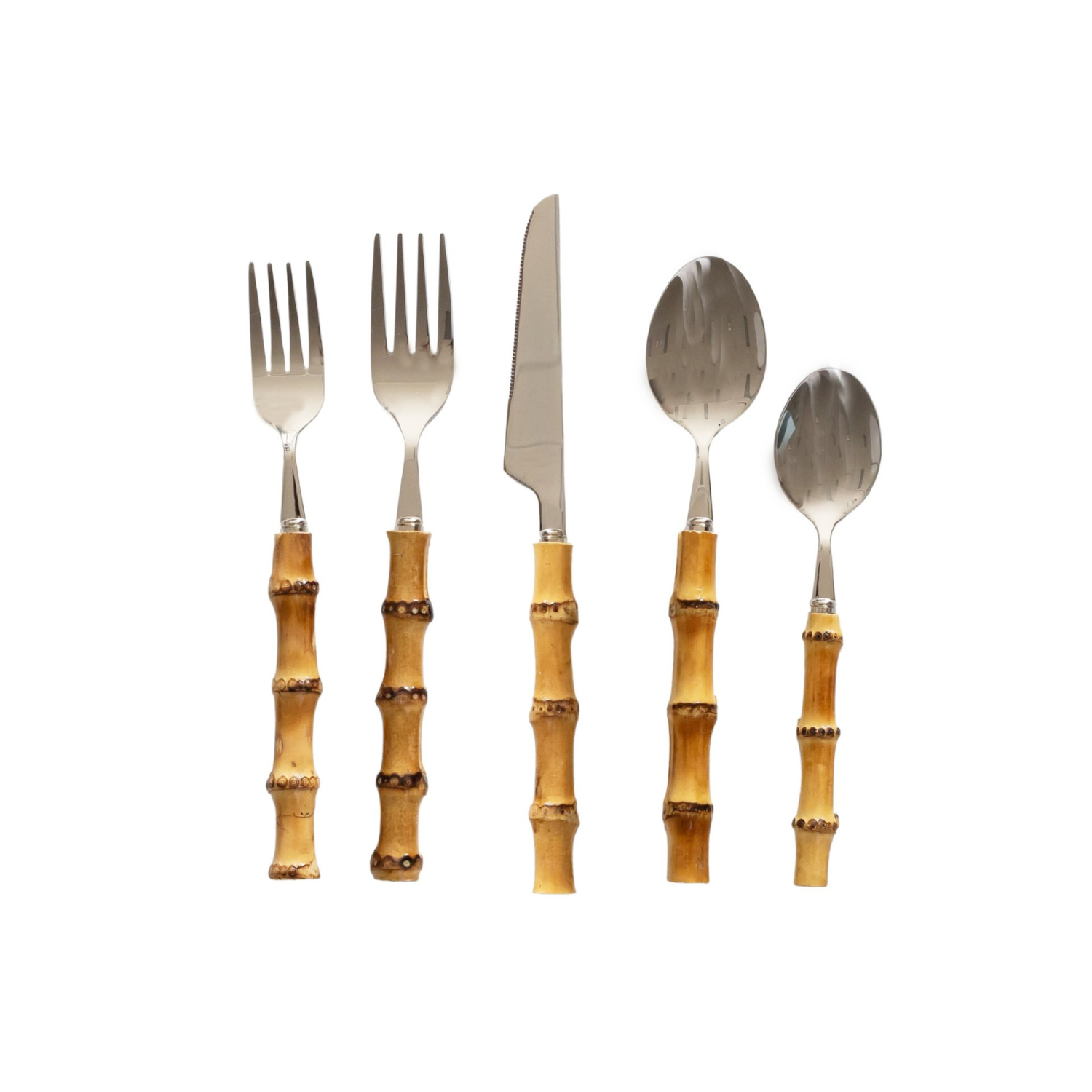 Bamboo 5pce Cutlery Set - LUXE AND BEAU