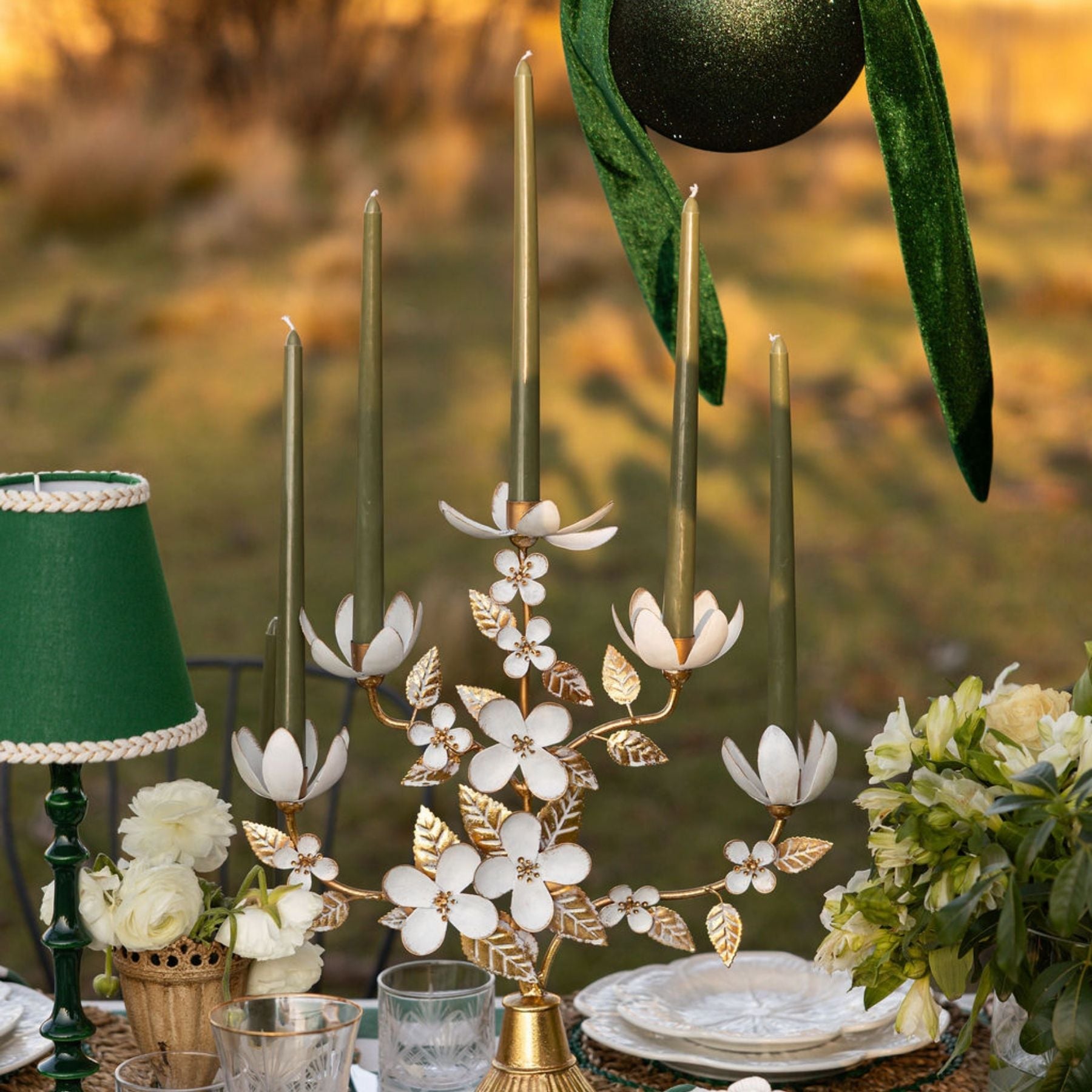 Green Moss Taper Candles (Set of 4) - LUXE AND BEAU