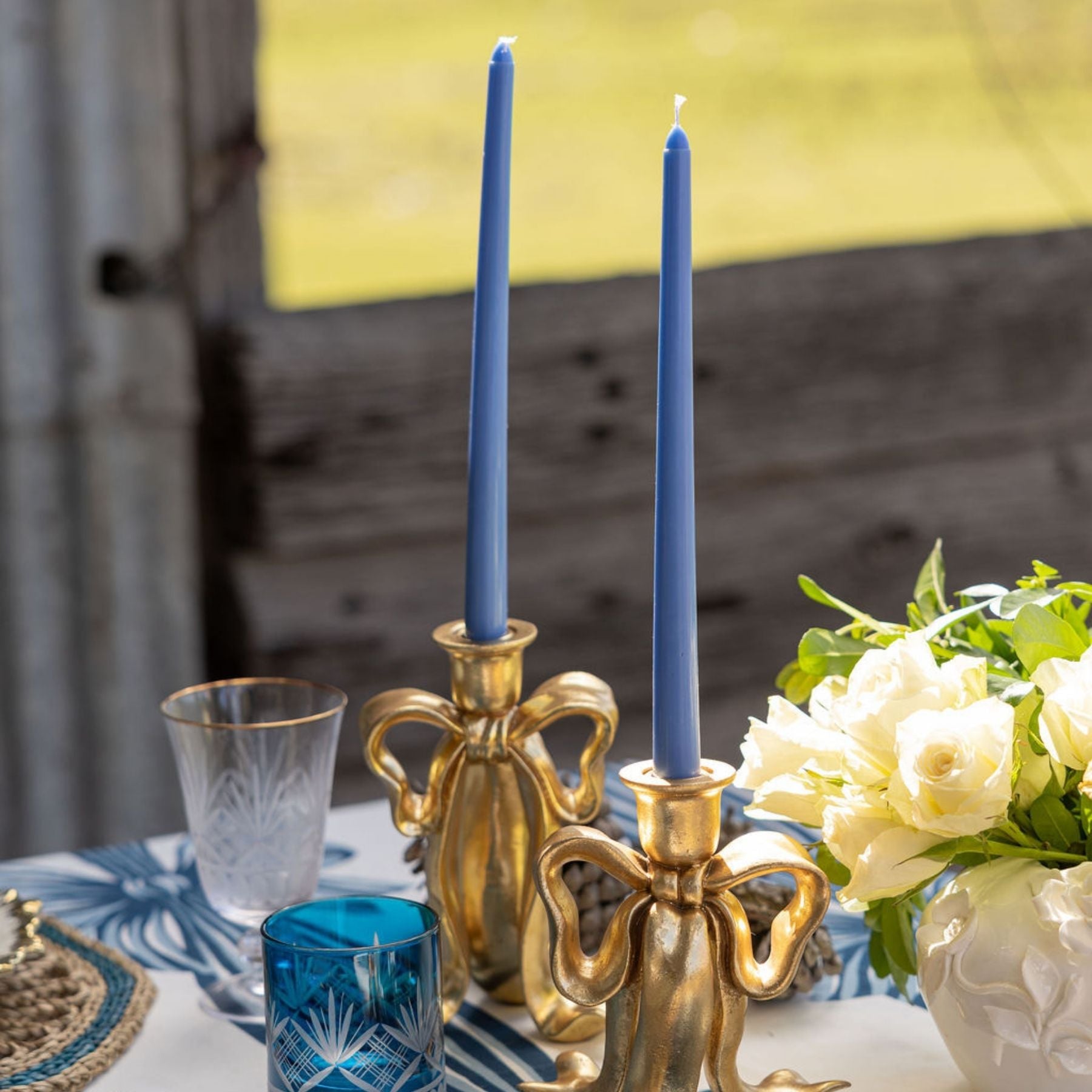 Dark Blue Taper Candles (Set of 4) - LUXE AND BEAU