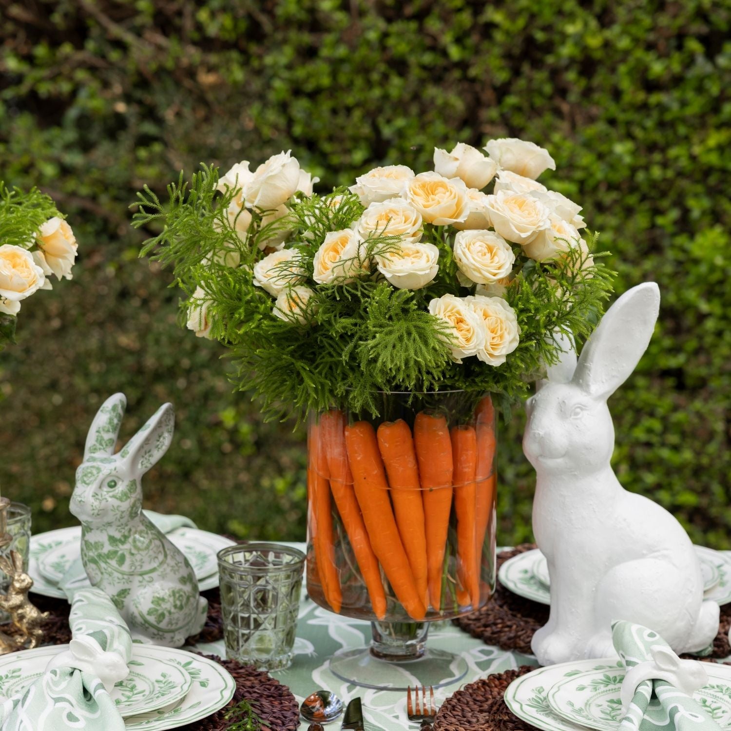 Green Ceramic Easter Bunnies (Set of 2) - LUXE AND BEAU
