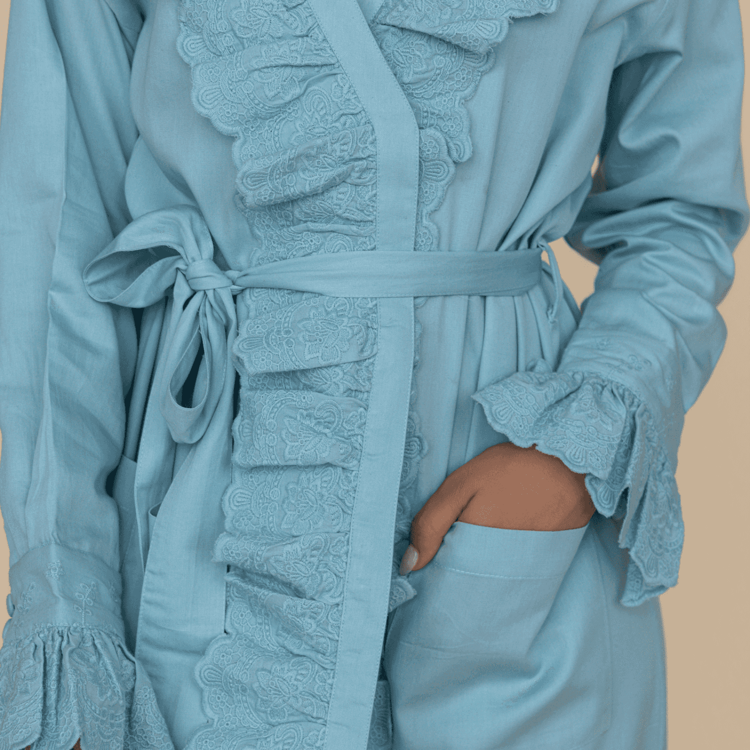 Blue Heirloom Lace Robe - LUXE AND BEAU