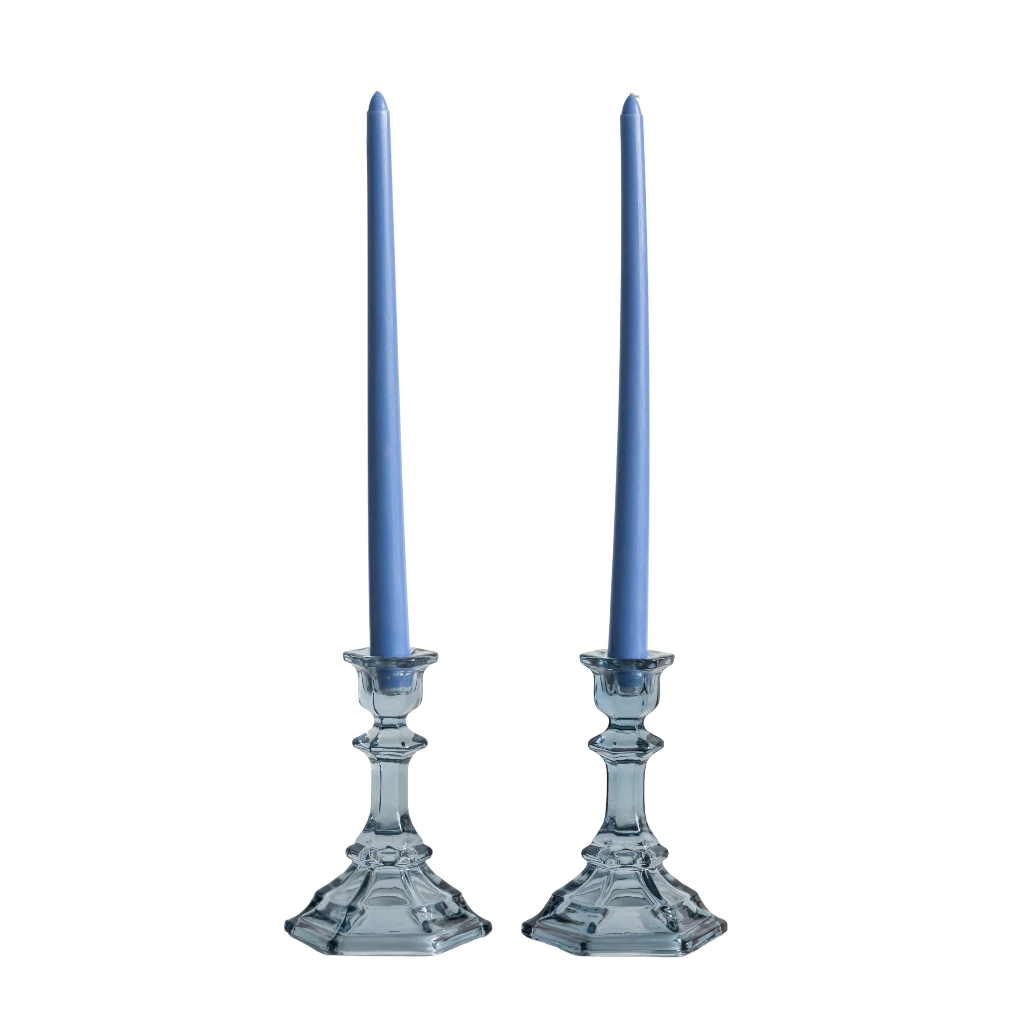 Ocean Blue Glass Candle Holder (Set of 2) - LUXE AND BEAU