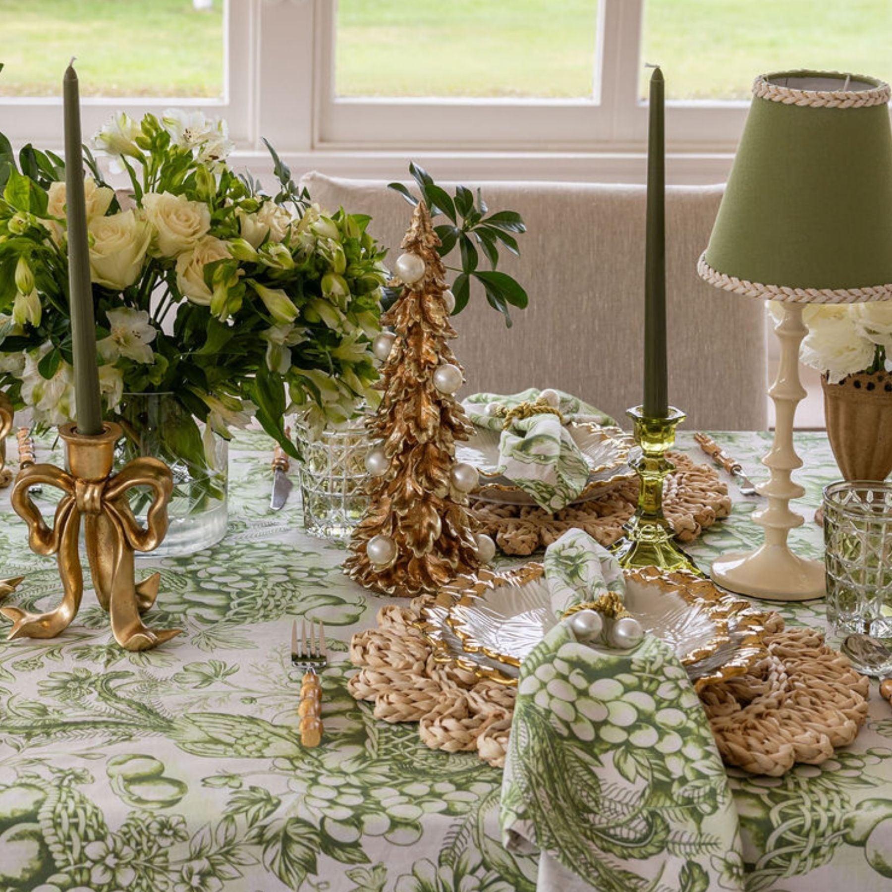 Moss Green Glass Candle Holder (Set of 2) - LUXE AND BEAU