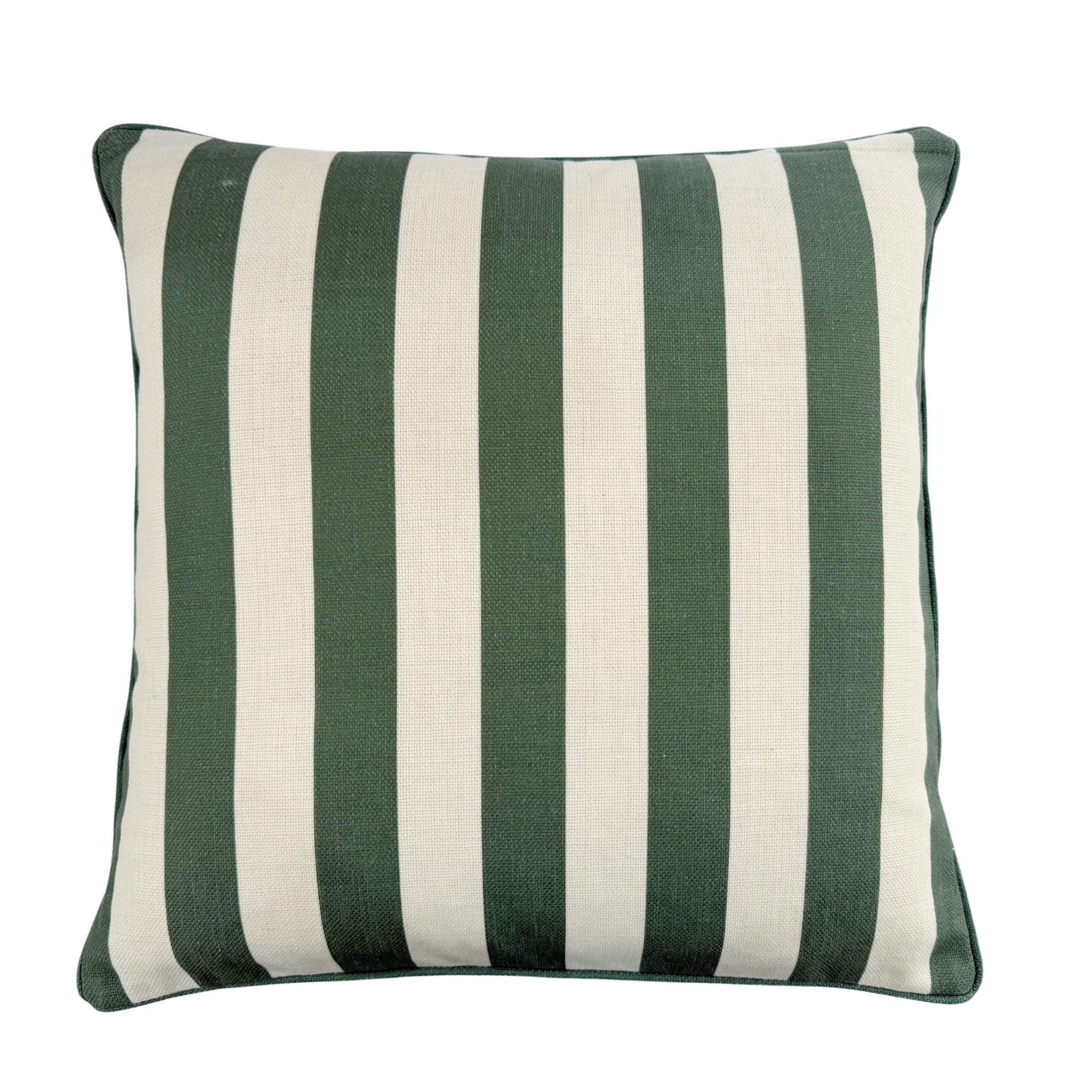 Outdoor Green Stripe Cushion Cover 50x50cm - LUXE AND BEAU