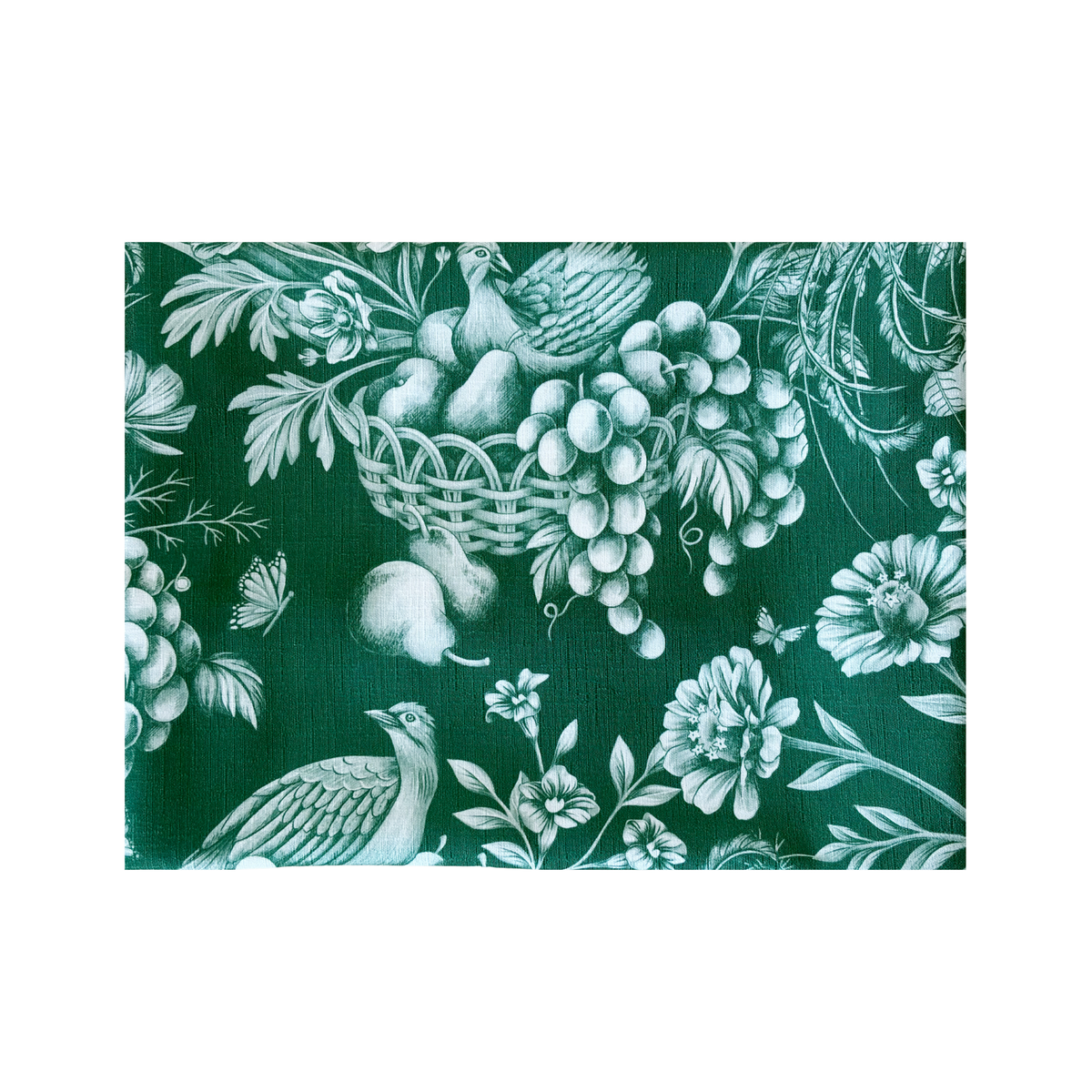 Green Toile table cloth fabric