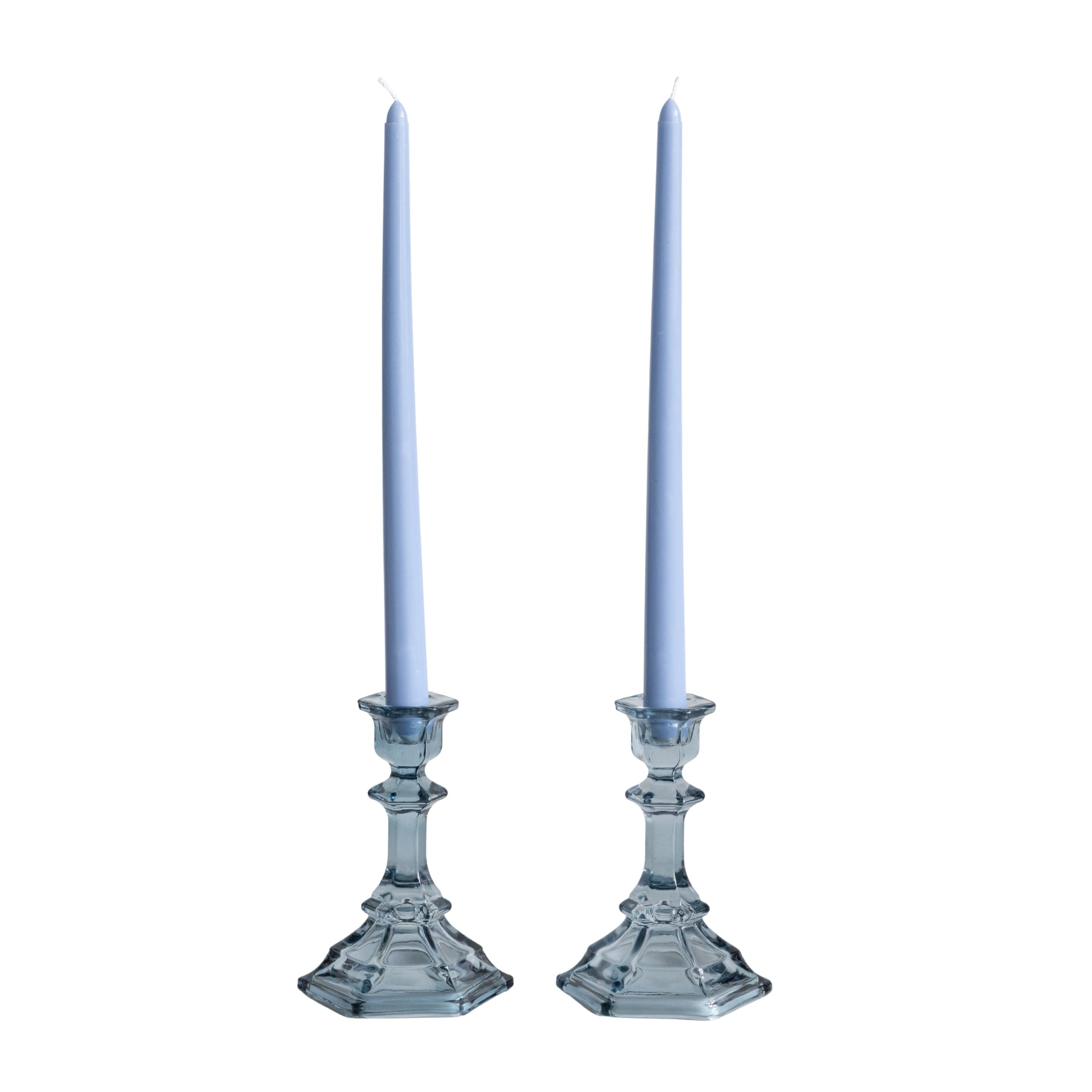 Ocean Blue Glass Candle Holder (Set of 2) - LUXE AND BEAU