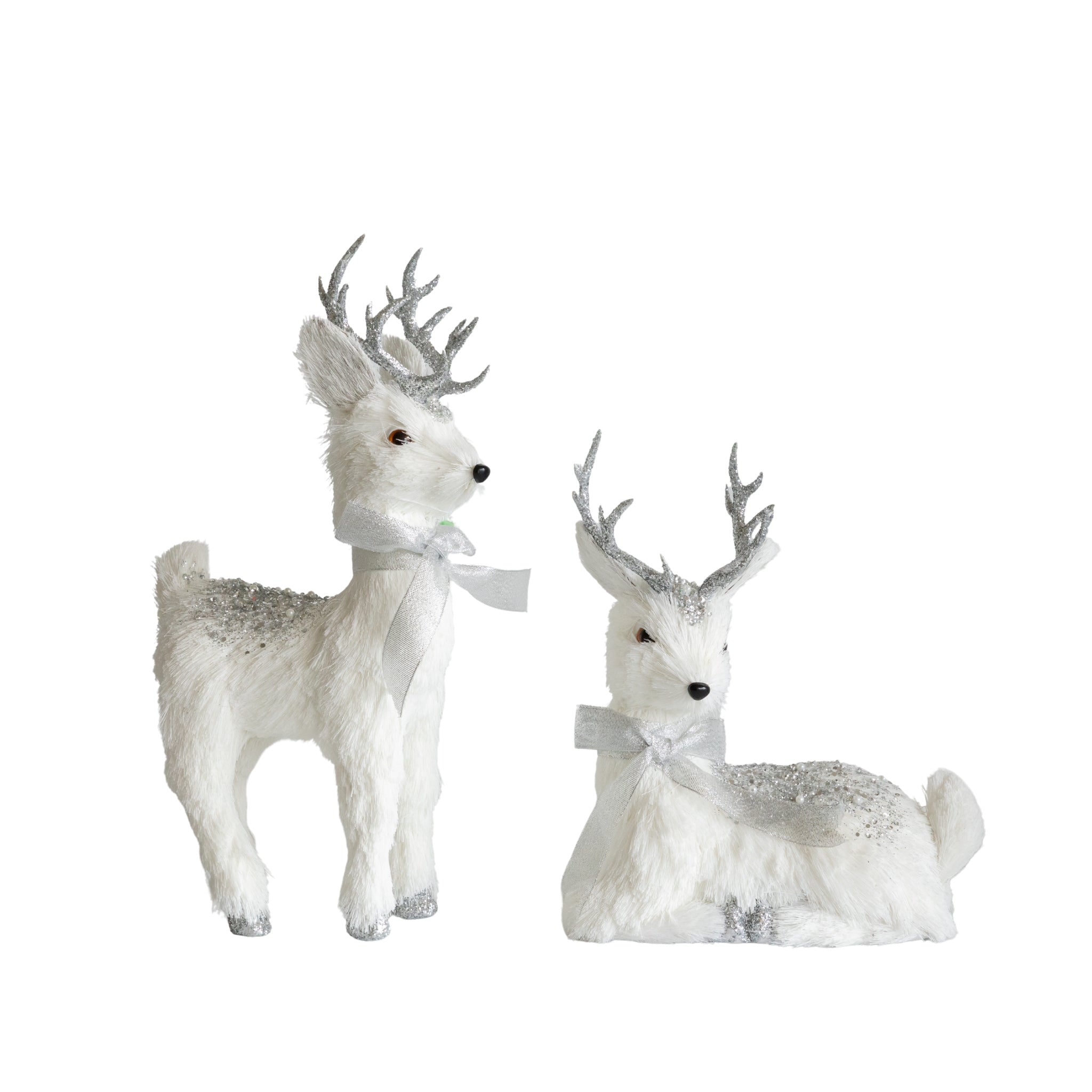 White and Silver Reindeer (Set of 2) - LUXE AND BEAU