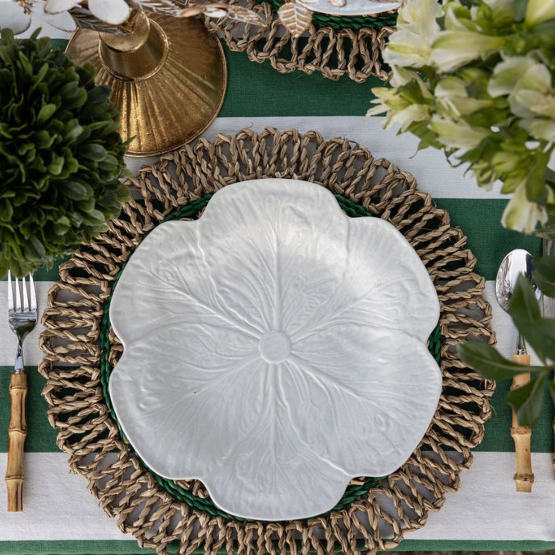 White Cabbage Dinner Plate - LUXE AND BEAU