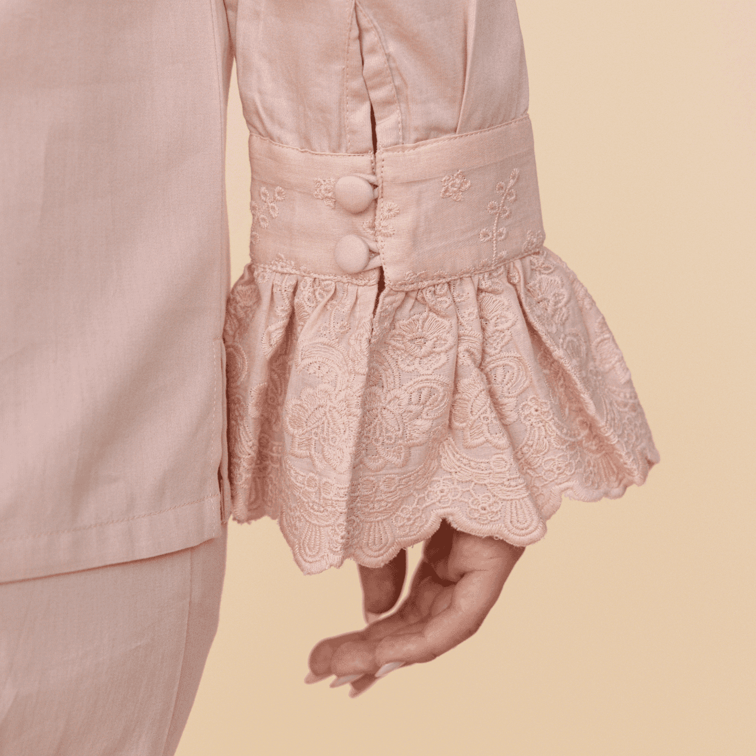 Rose Heirloom Lace Long Sleeve Pyjama Set - LUXE AND BEAU