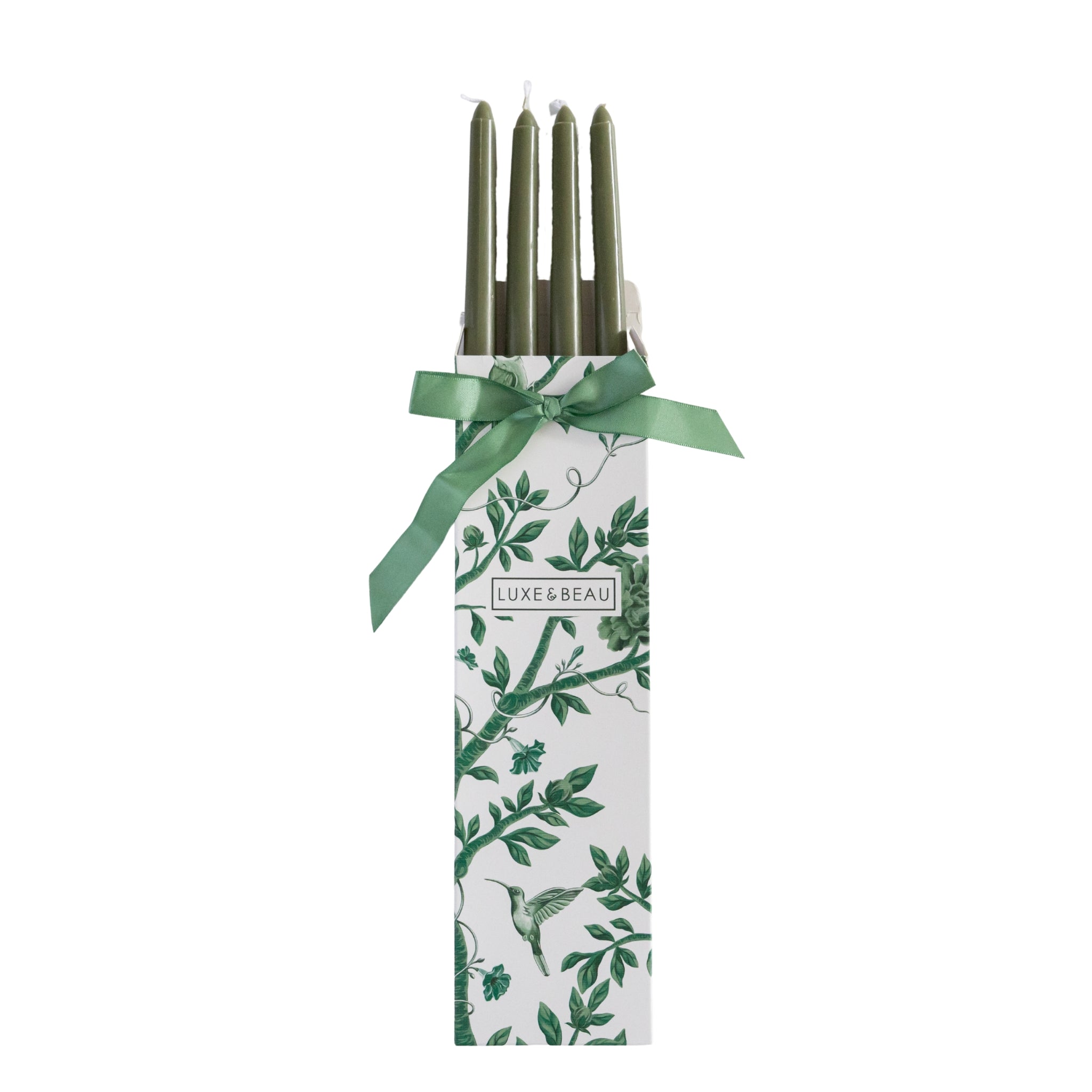 Green Moss Taper Candles (Set of 4) - LUXE AND BEAU