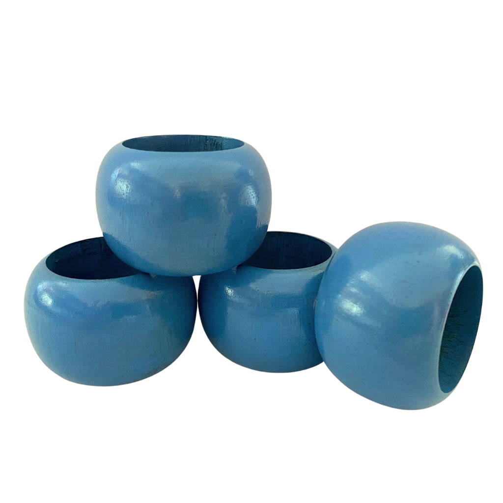 Buy Luxe Cushions & Linens - Blue Napkin Rings (Set of 4) - By Luxe & Beau Designs 
