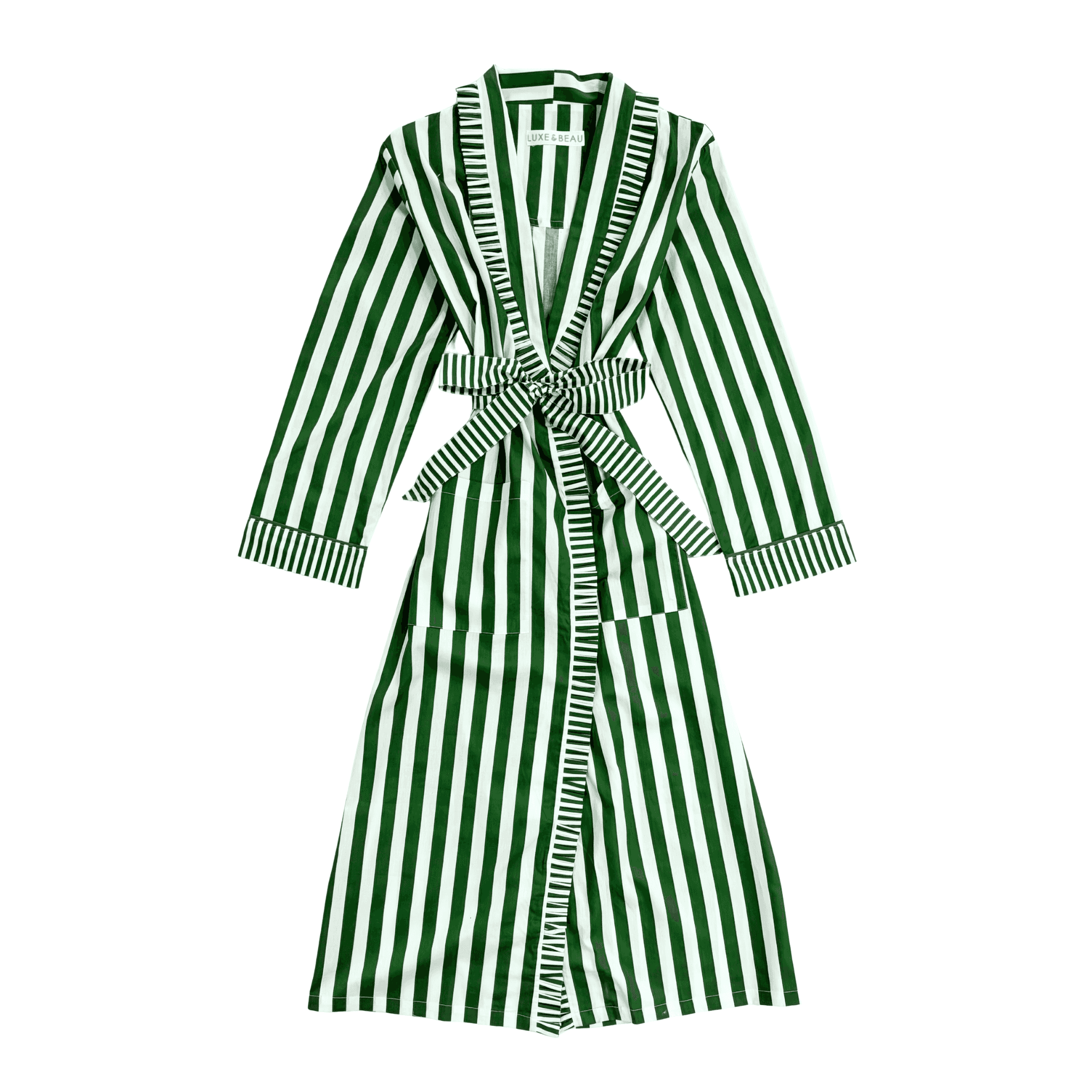 Green Stripe Robe - LUXE AND BEAU