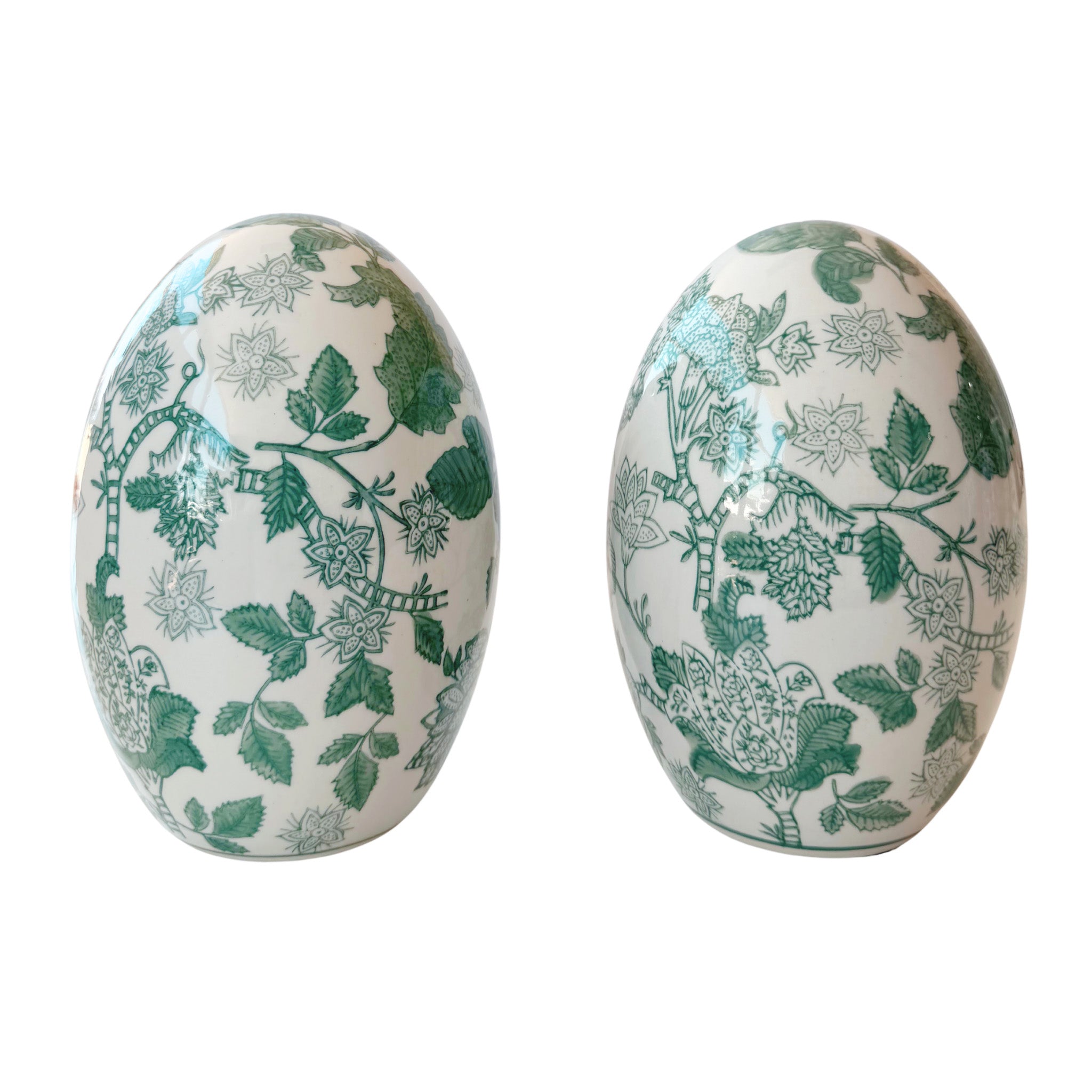 Large Green Ceramic Easter Eggs (Set of 2) - LUXE AND BEAU