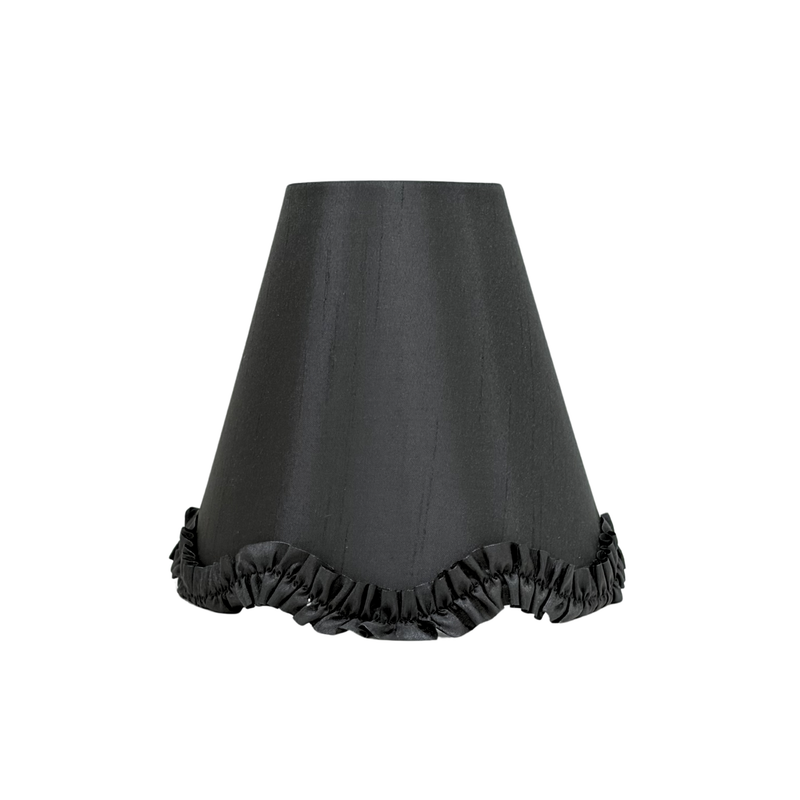 Black Scallop Ruffle Lamp Shade