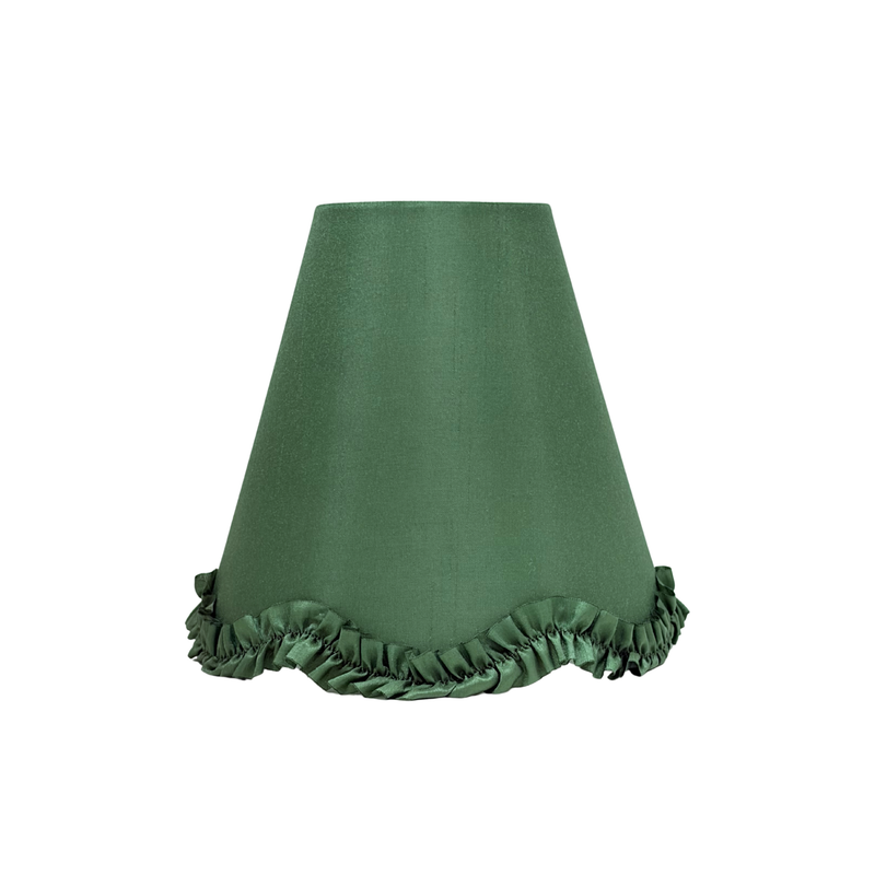 Olive Scallop Ruffle Lamp Shade