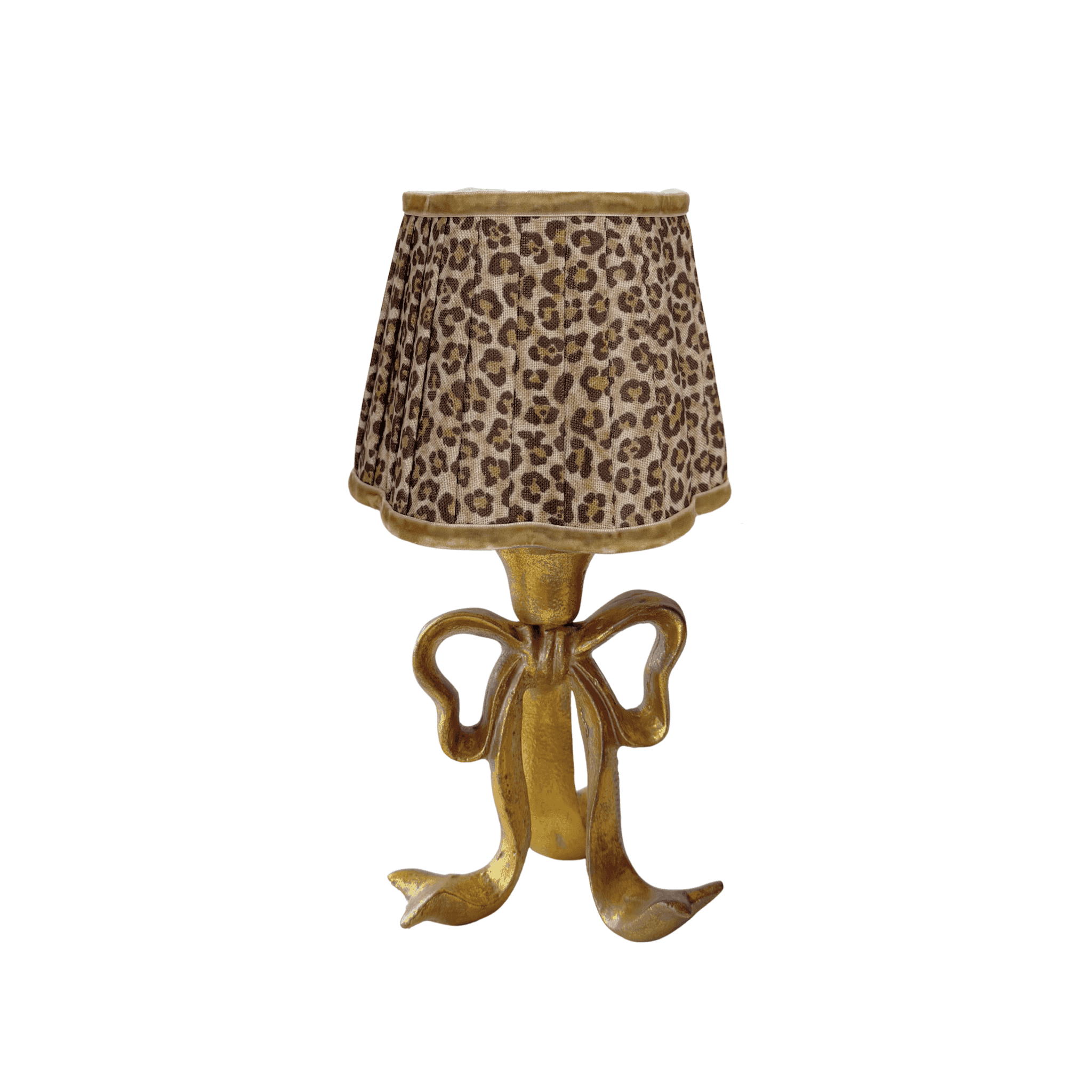 Leopard Scallop Lamp Shade & Beau Base - Table Lamp - LUXE AND BEAU