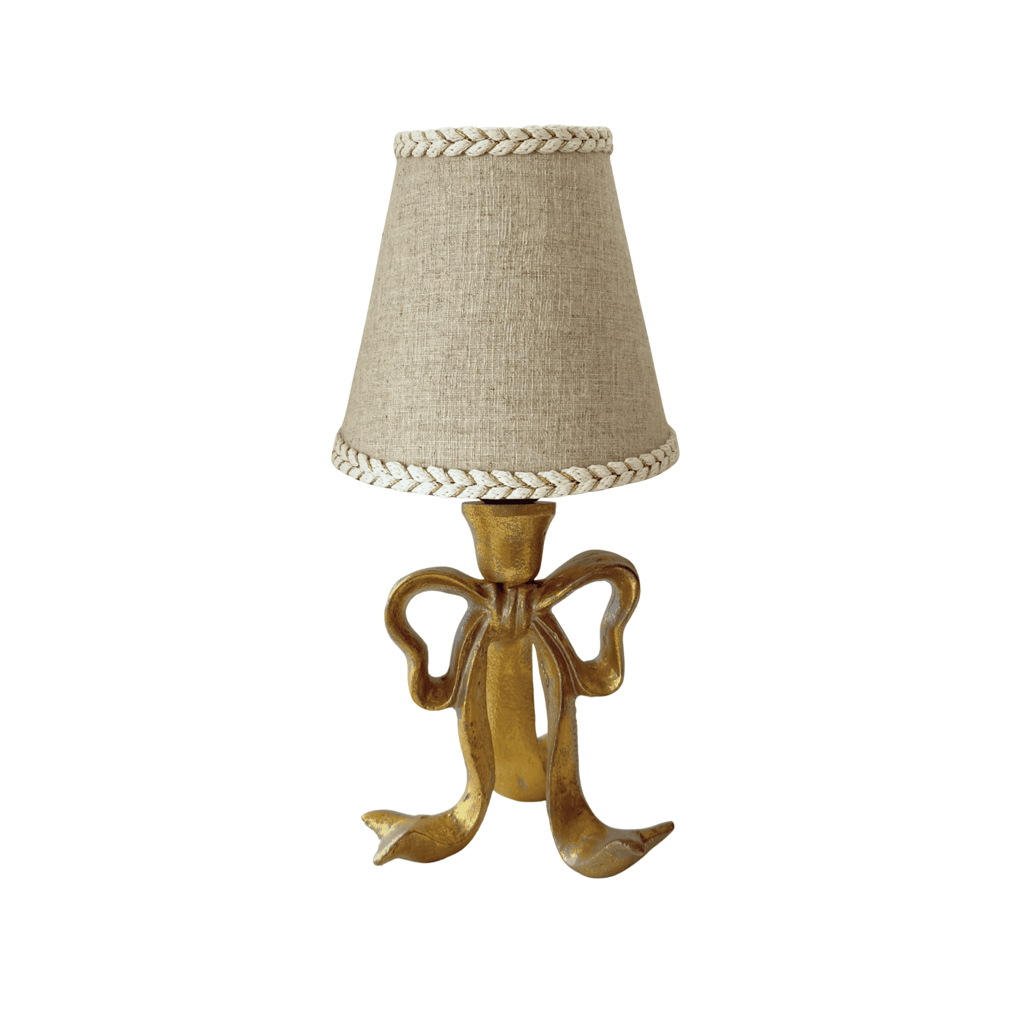 Natural Braided Trim Lamp Shade & Beau Base - Table Lamp - LUXE AND BEAU