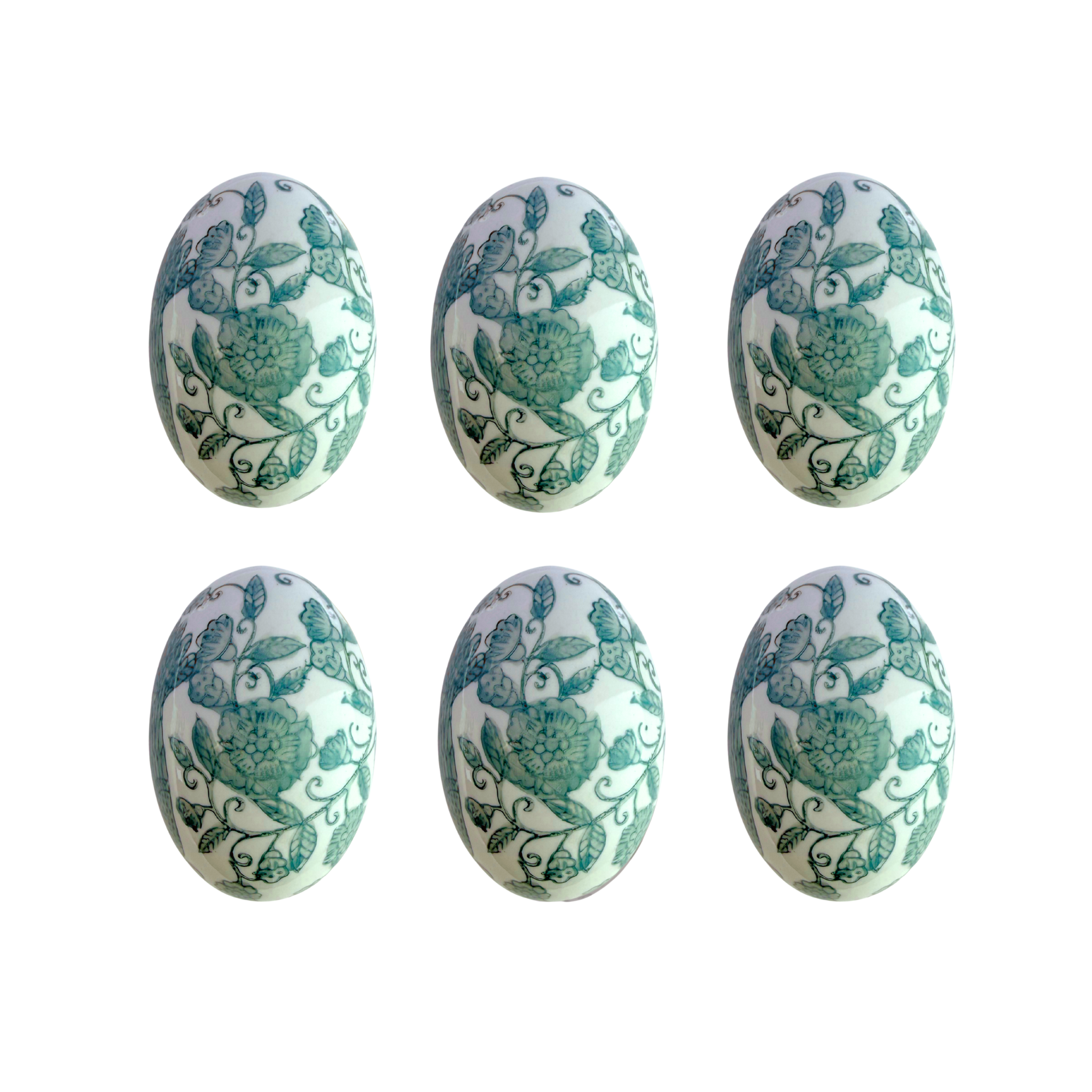 Teal Ceramic Easter Eggs (Set of 6) - LUXE AND BEAU