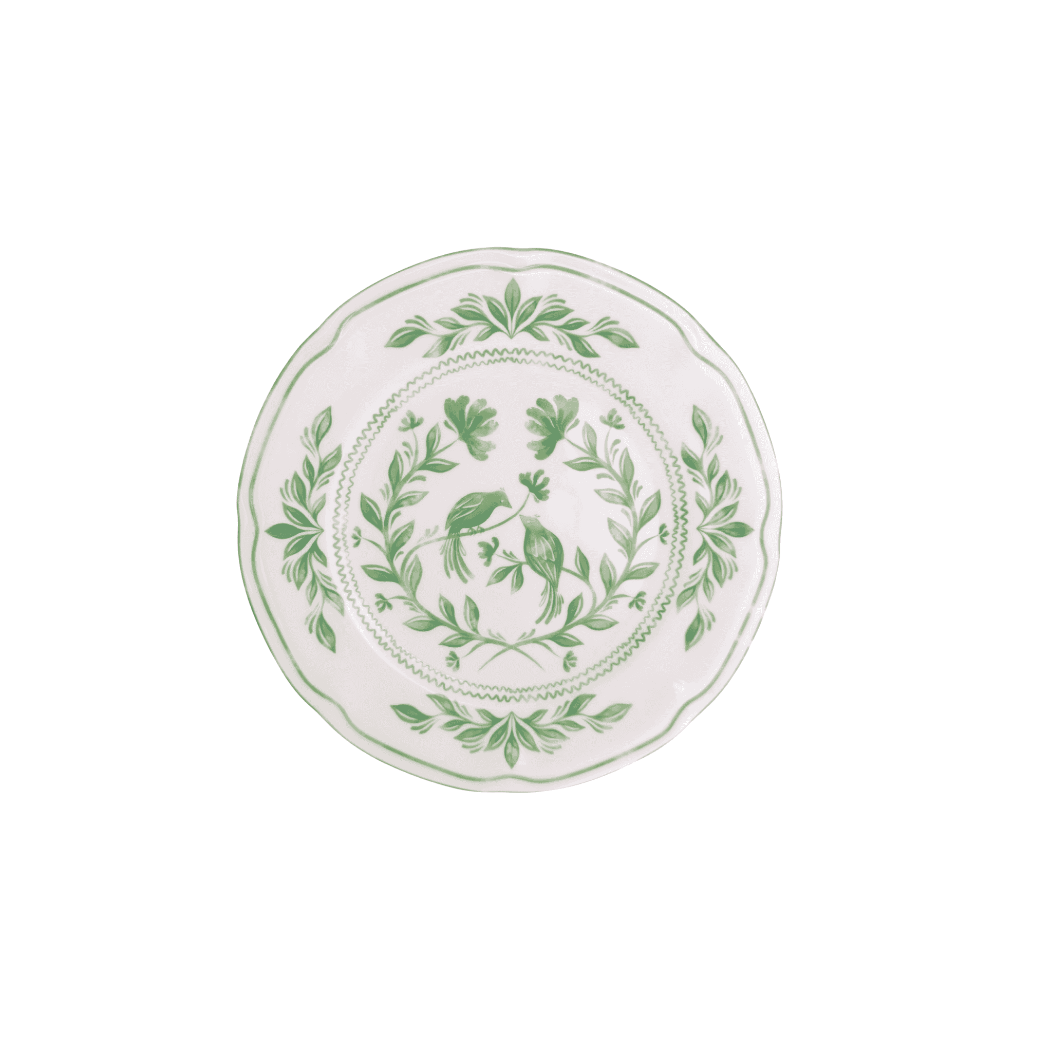 Chinoiserie White and Green Starter Plate - LUXE AND BEAU