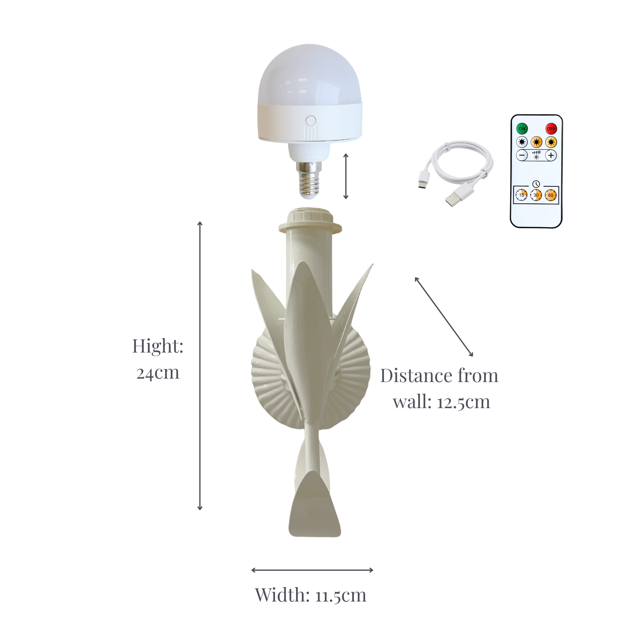 Green Stripe Scallop Shade and La Fleur Ivory Wall Sconce - LUXE AND BEAU