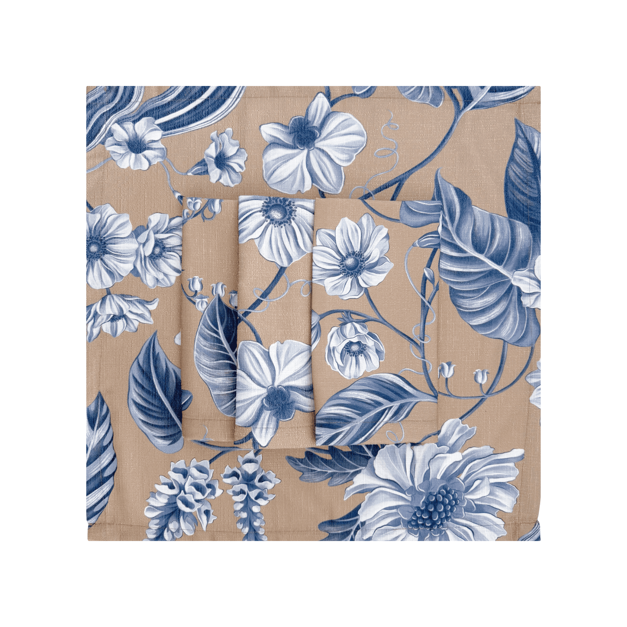 Georgie's Floral Navy and Biscuit Napkins (Set of 4) - LUXE AND BEAU