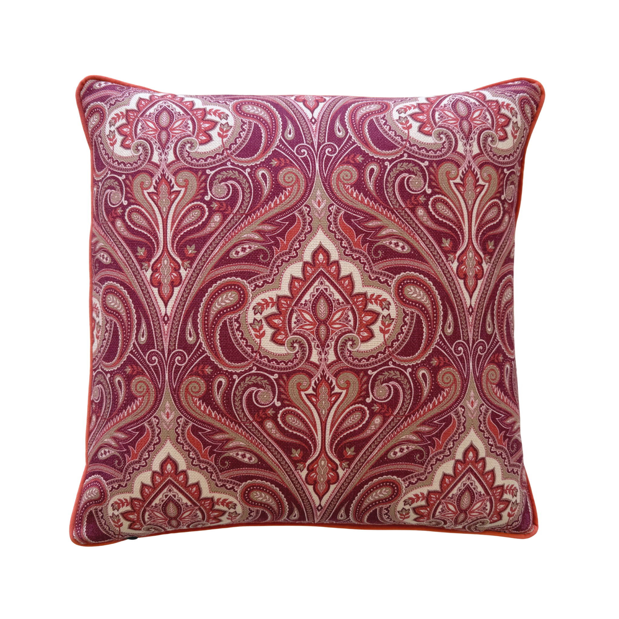 Terracotta Paisley Cushion Cover 50x50cm - LUXE AND BEAU