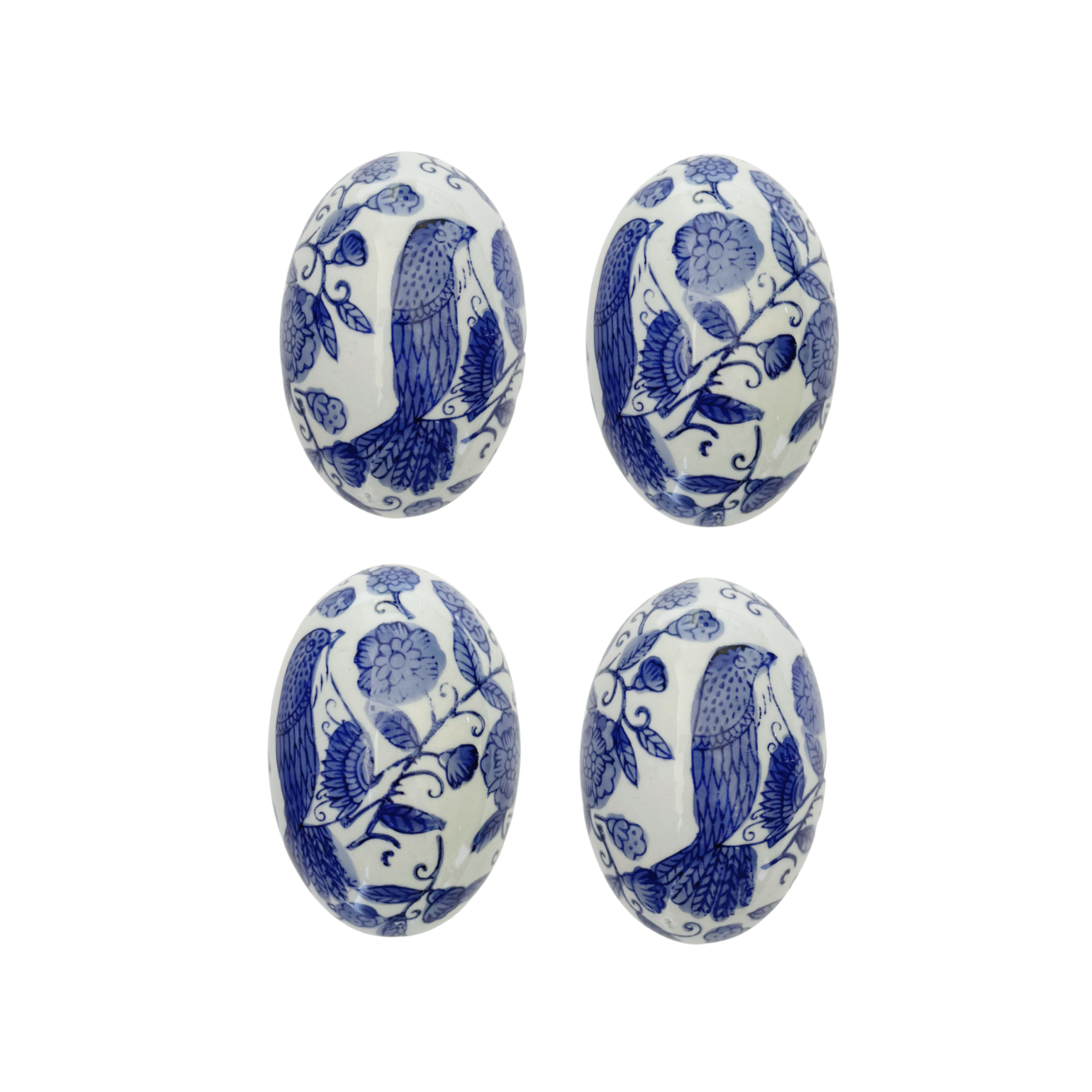 Blue Ceramic Easter Eggs (Set of 4) - LUXE AND BEAU