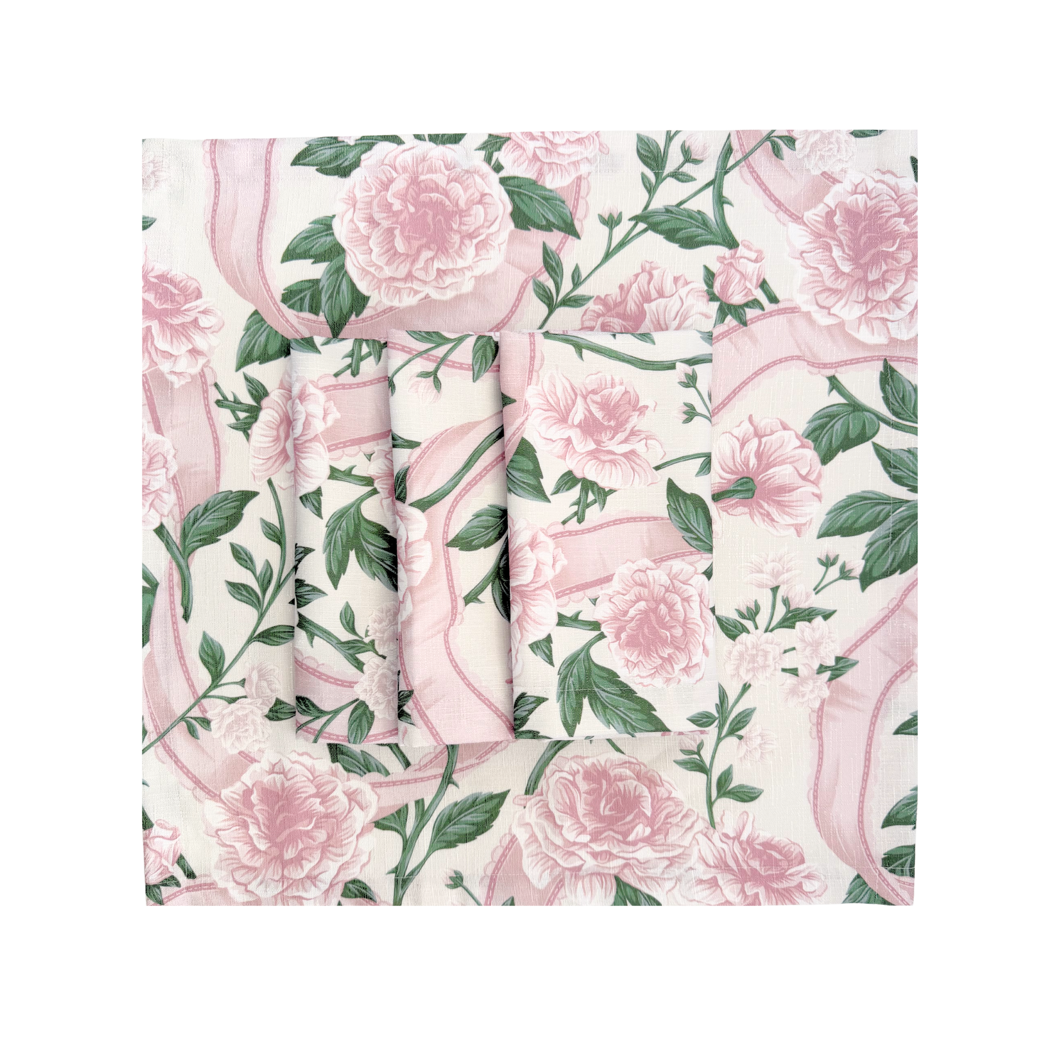 Ribbons and Roses Dusty Rose Napkins - LUXE AND BEAU