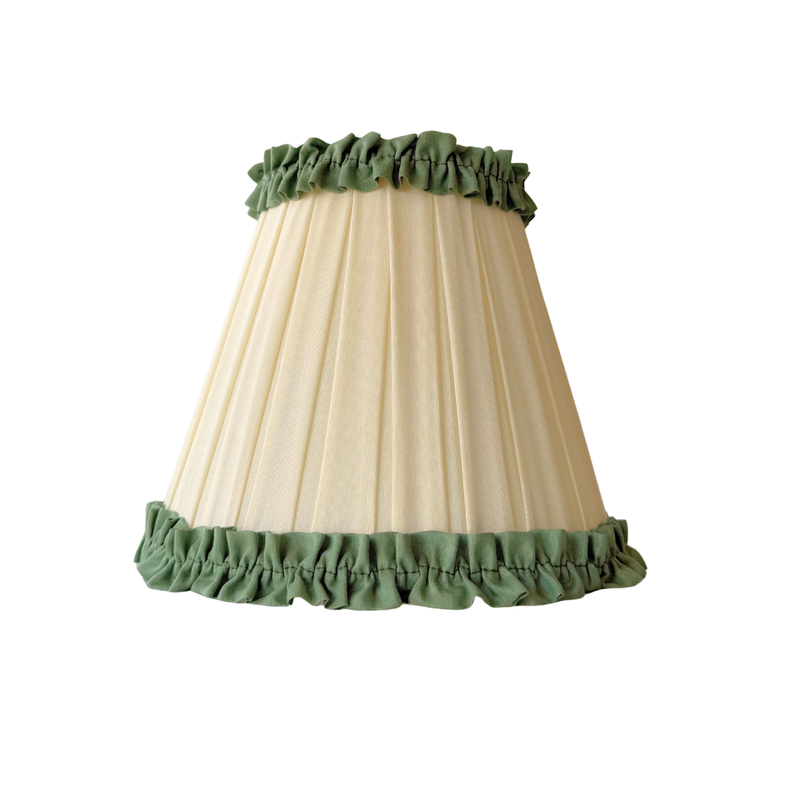 Audrey Cream and Hunter Green Ruffle Shade