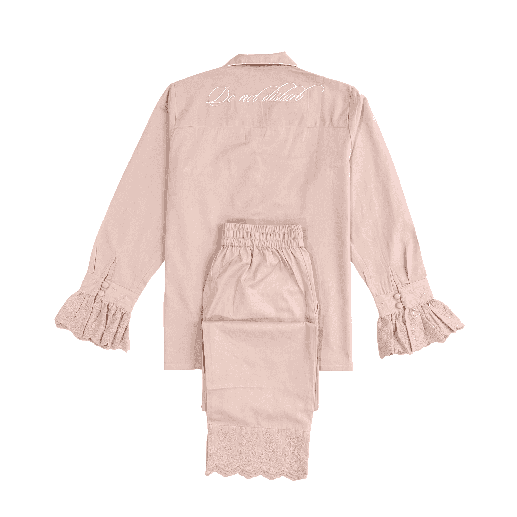 Rose Heirloom Lace Long Sleeve Pyjama Set - LUXE AND BEAU