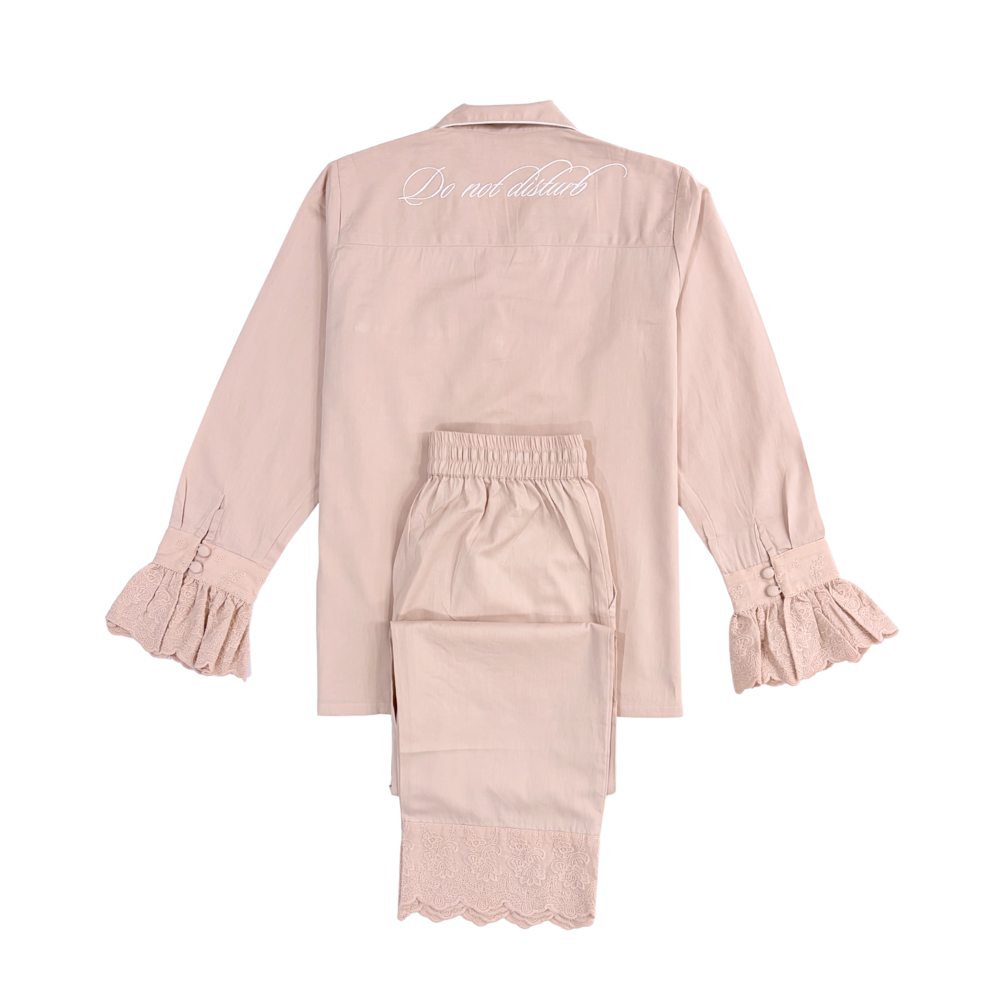 Rose Heirloom Lace Long Sleeve Pyjama Set - LUXE AND BEAU