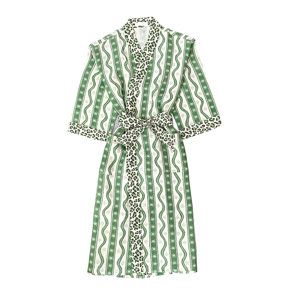 Buy Luxe Cushions & Linens - Green Star Linen Robe - By Luxe & Beau Designs 