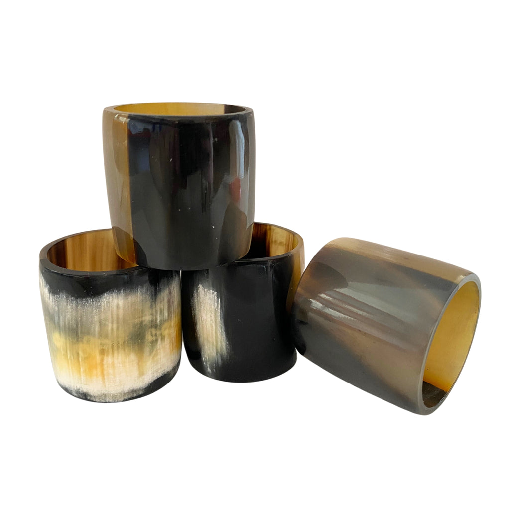 Buy Luxe Cushions & Linens - Faux Tortoise Shell Napkin Rings (Set of 4) - By Luxe & Beau Designs 