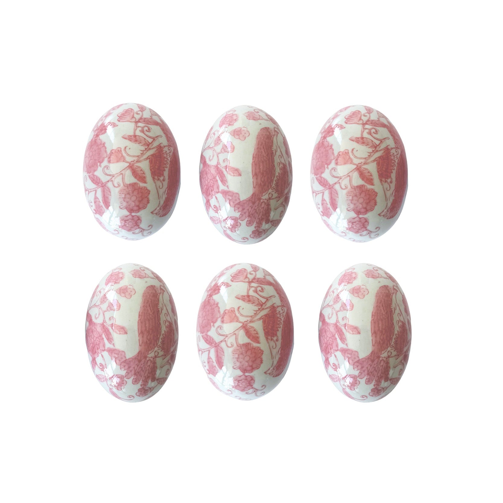 Pink Ceramic Easter Eggs (Set of 6) - LUXE AND BEAU