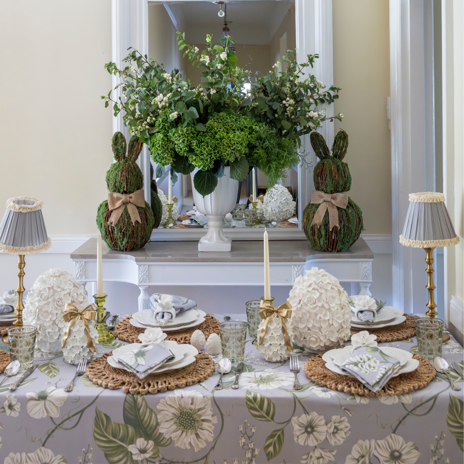 Small Wicker Moss Bunnies (Set of 2) - LUXE AND BEAU