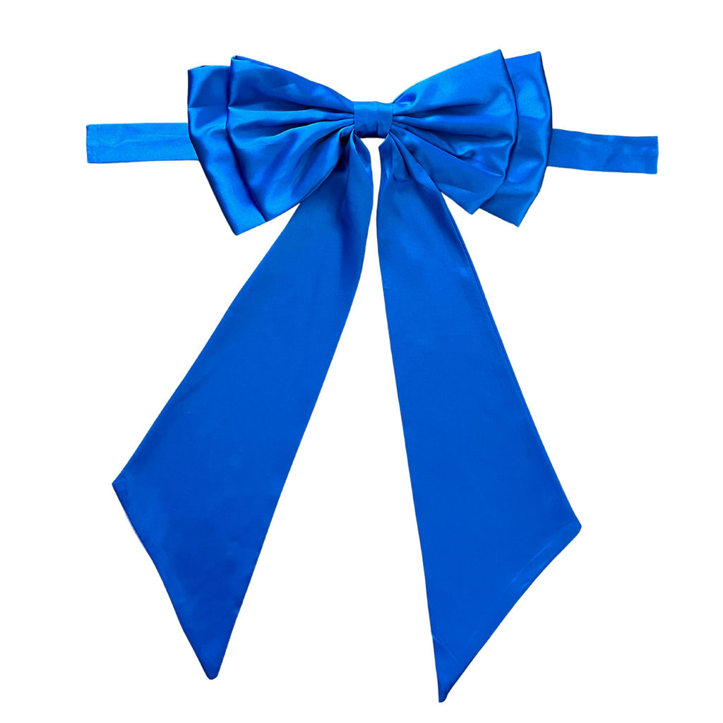 Buy Luxe Cushions & Linens - Large Satin Bow Blue - By Luxe & Beau Designs 