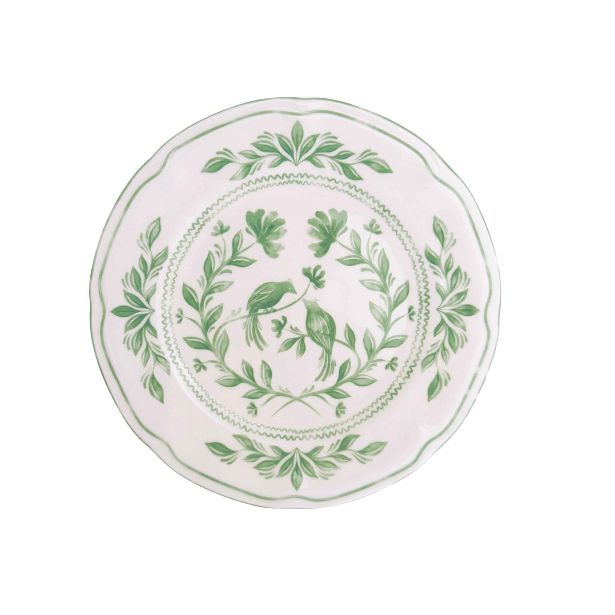 Chinoiserie White and Green Dinner Plate - LUXE AND BEAU